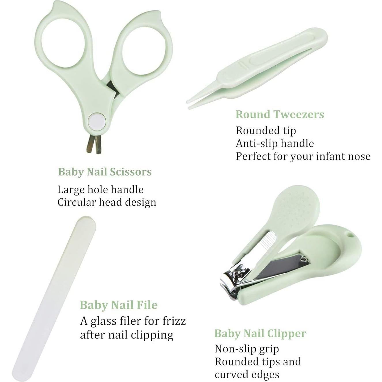 Kit de Uñas para Bebés Gloval Baby 4 en 1 Verde