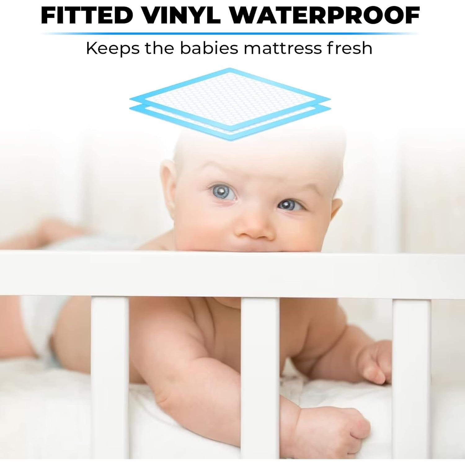 Cubierta de colchón de cuna ajustada Bistras impermeable 71x132 cm