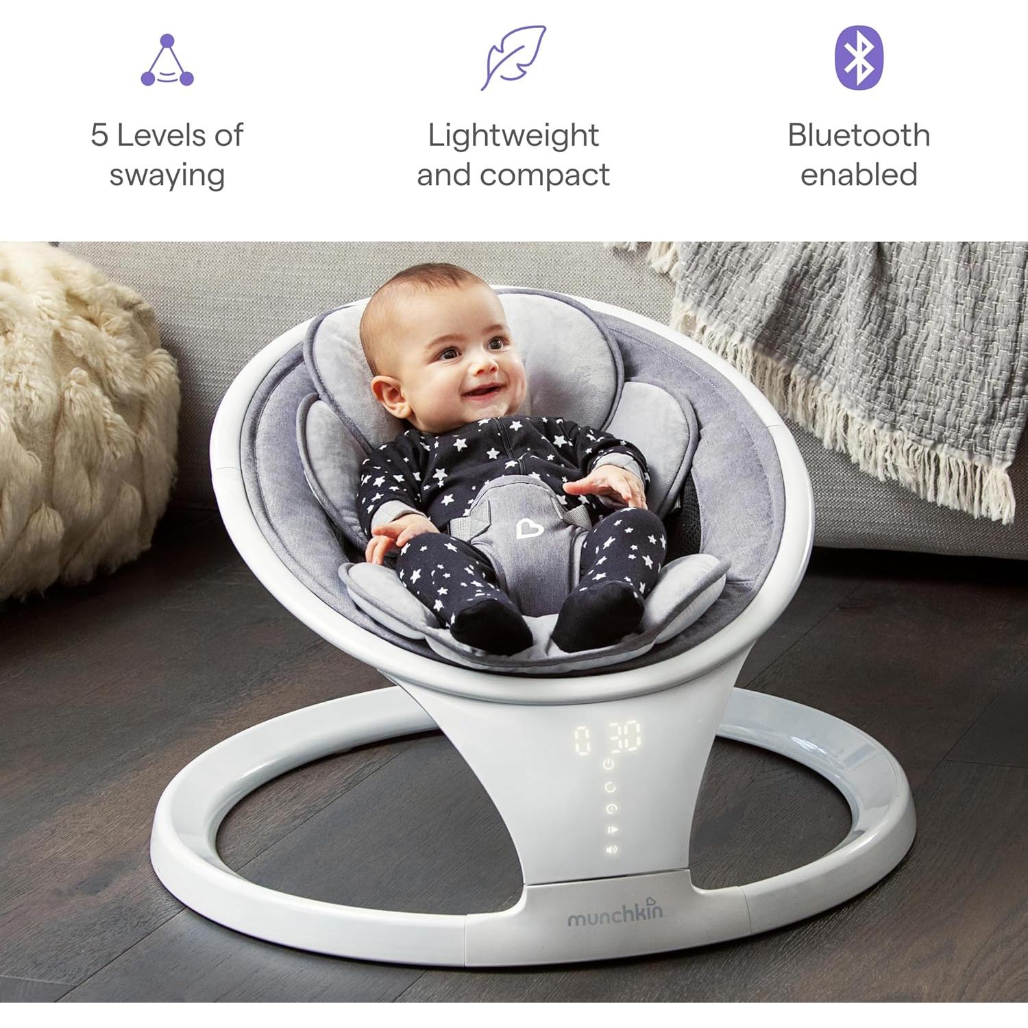 Columpio Eléctrico Munchkin para Bebés Bluetooth 5 Niveles