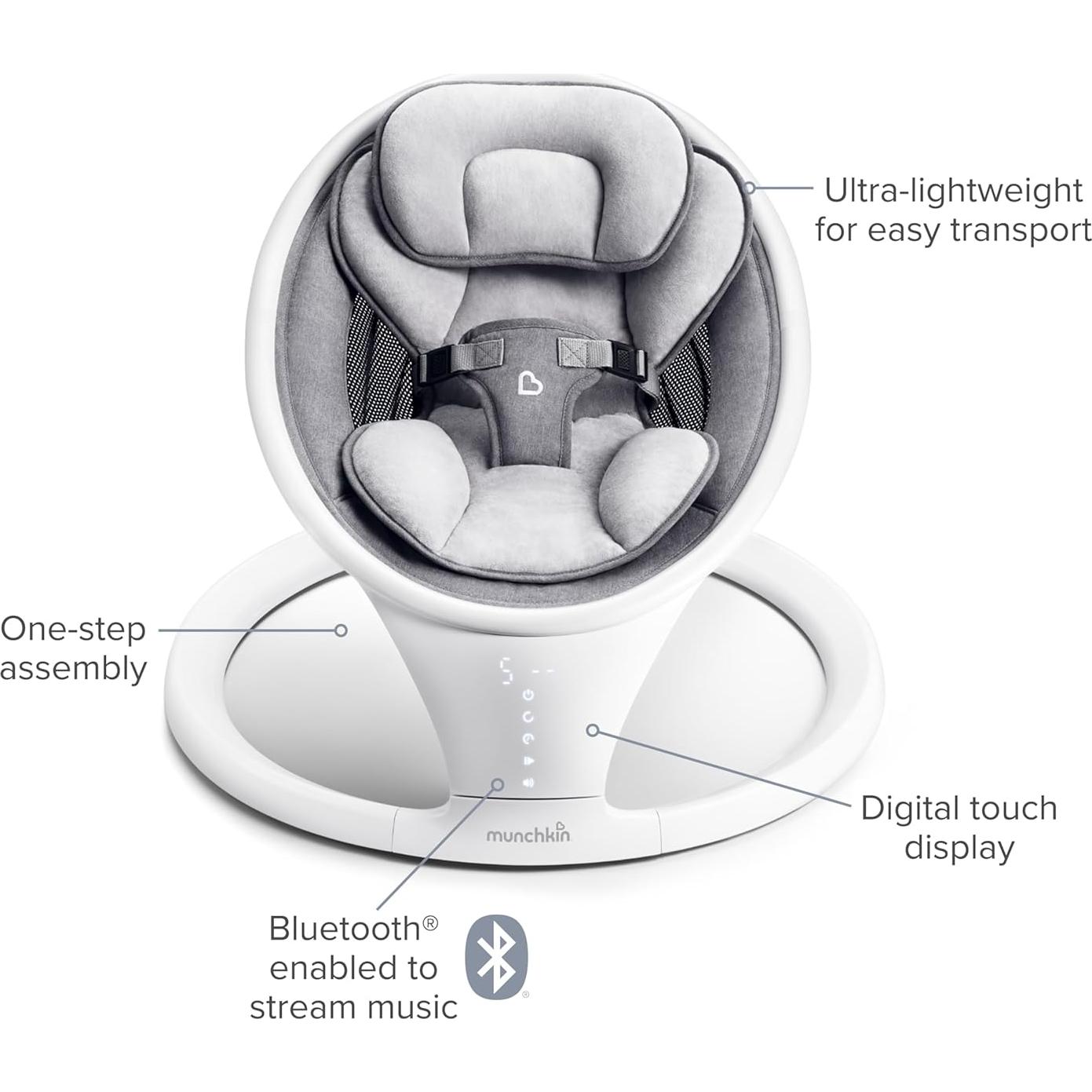 Columpio Eléctrico Munchkin para Bebés Bluetooth 5 Niveles