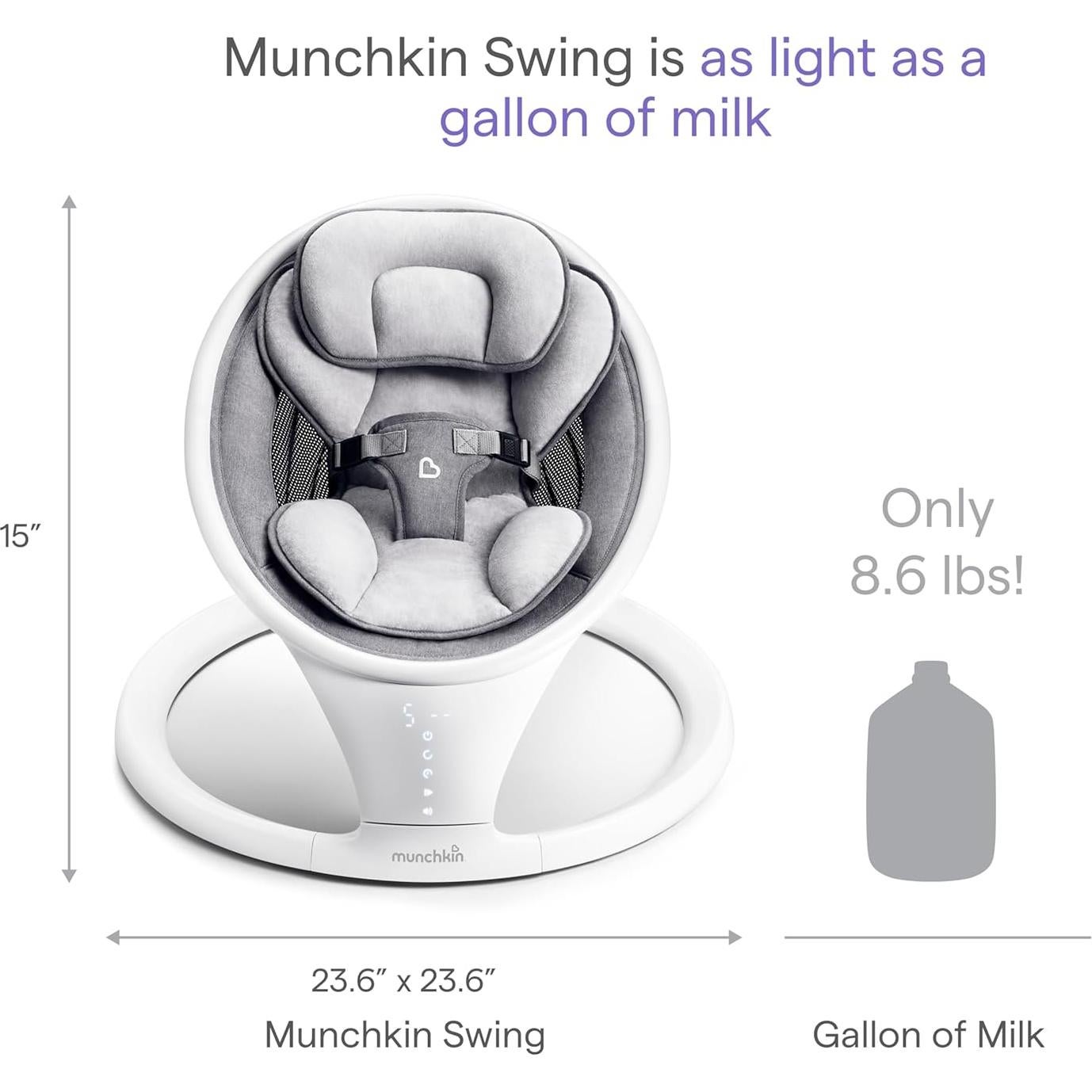 Columpio Eléctrico Munchkin para Bebés Bluetooth 5 Niveles