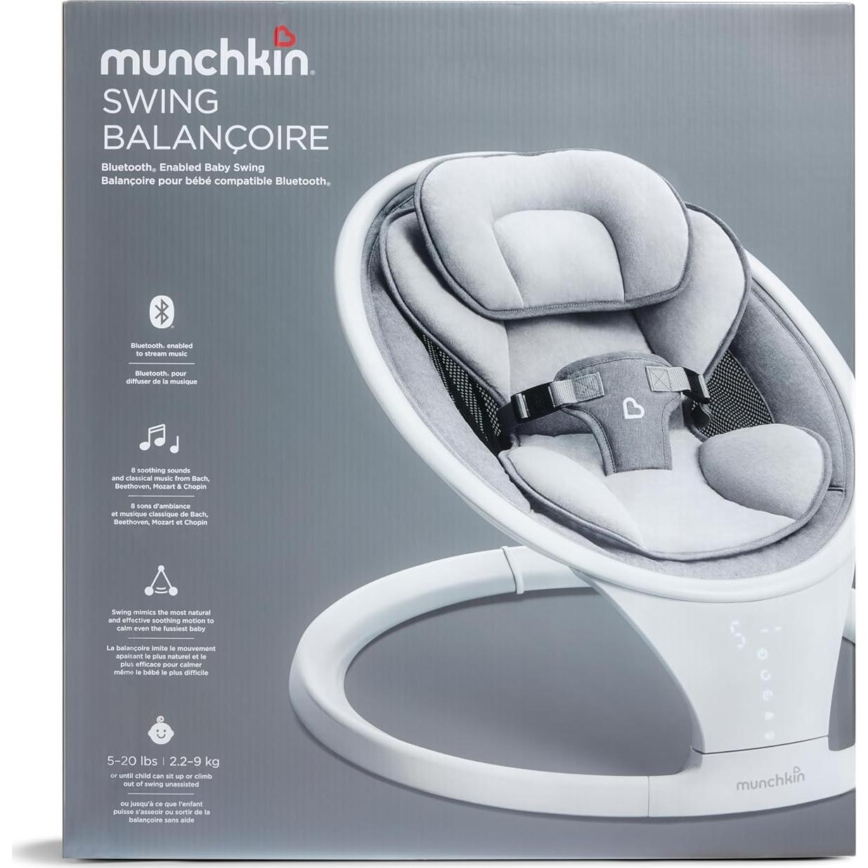 Columpio Eléctrico Munchkin para Bebés Bluetooth 5 Niveles