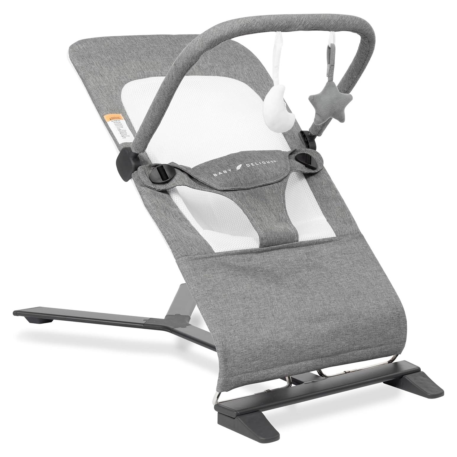 Bouncer Portátil Baby Delight Alpine Deluxe Tweed Carbón 0-6 meses