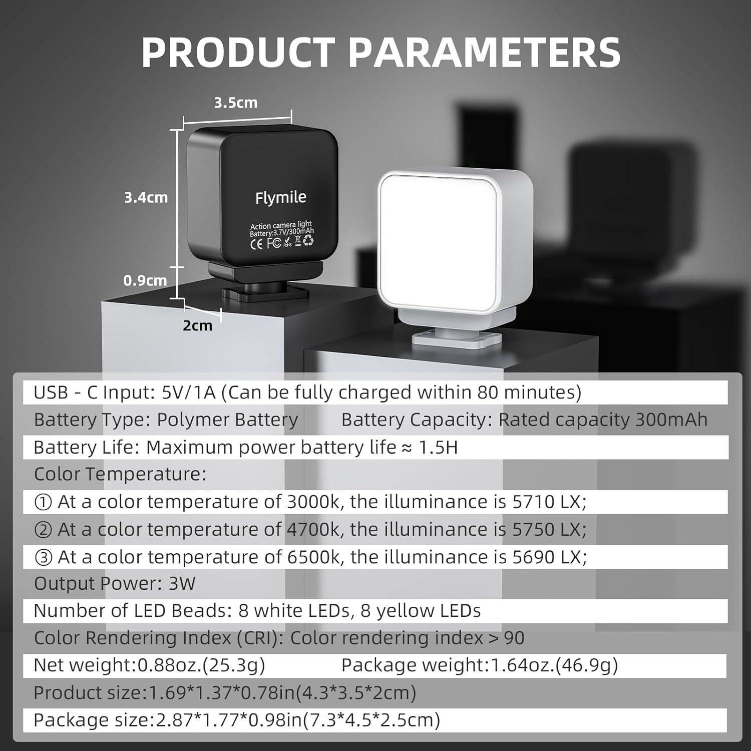 Luz de Relleno Magnética Pocket 3 - Shenzhen Heyi, 6500K