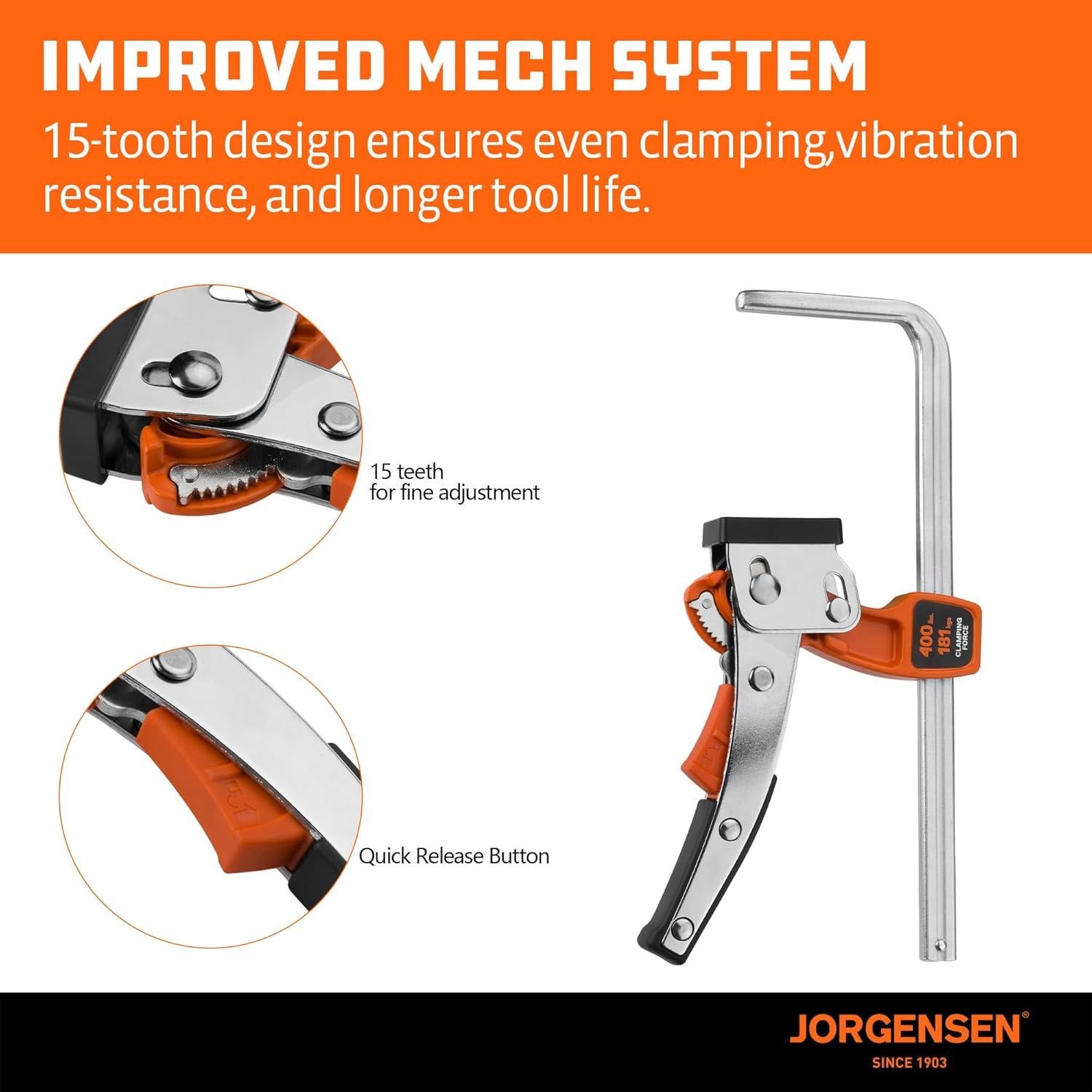 Abrazadera de Mesa Jorgensen 16.8 cm con Traba Rápida 181.4 kg
