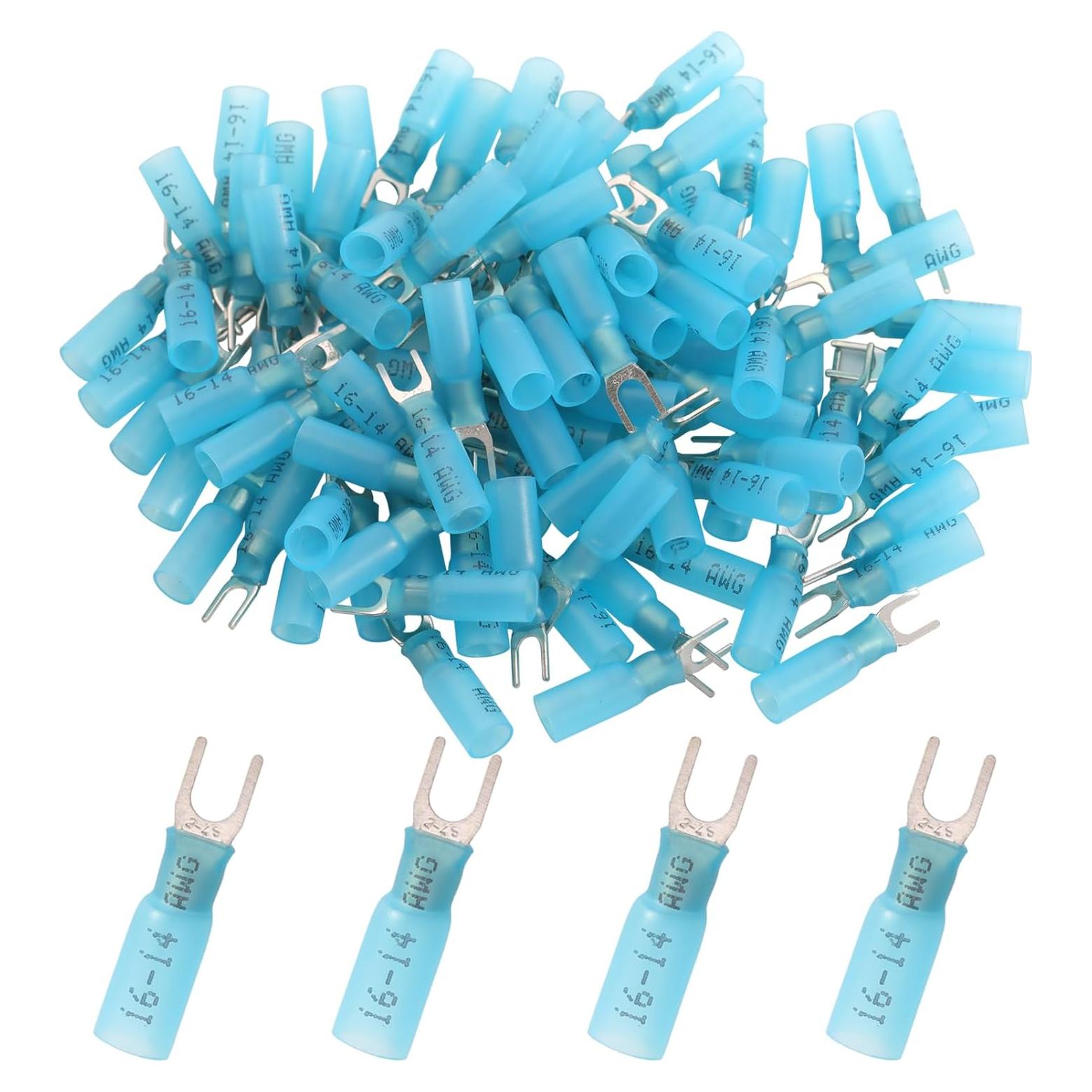 Kit 100 Conectores de Horquilla Termoretráctiles Teansic AWG16-14