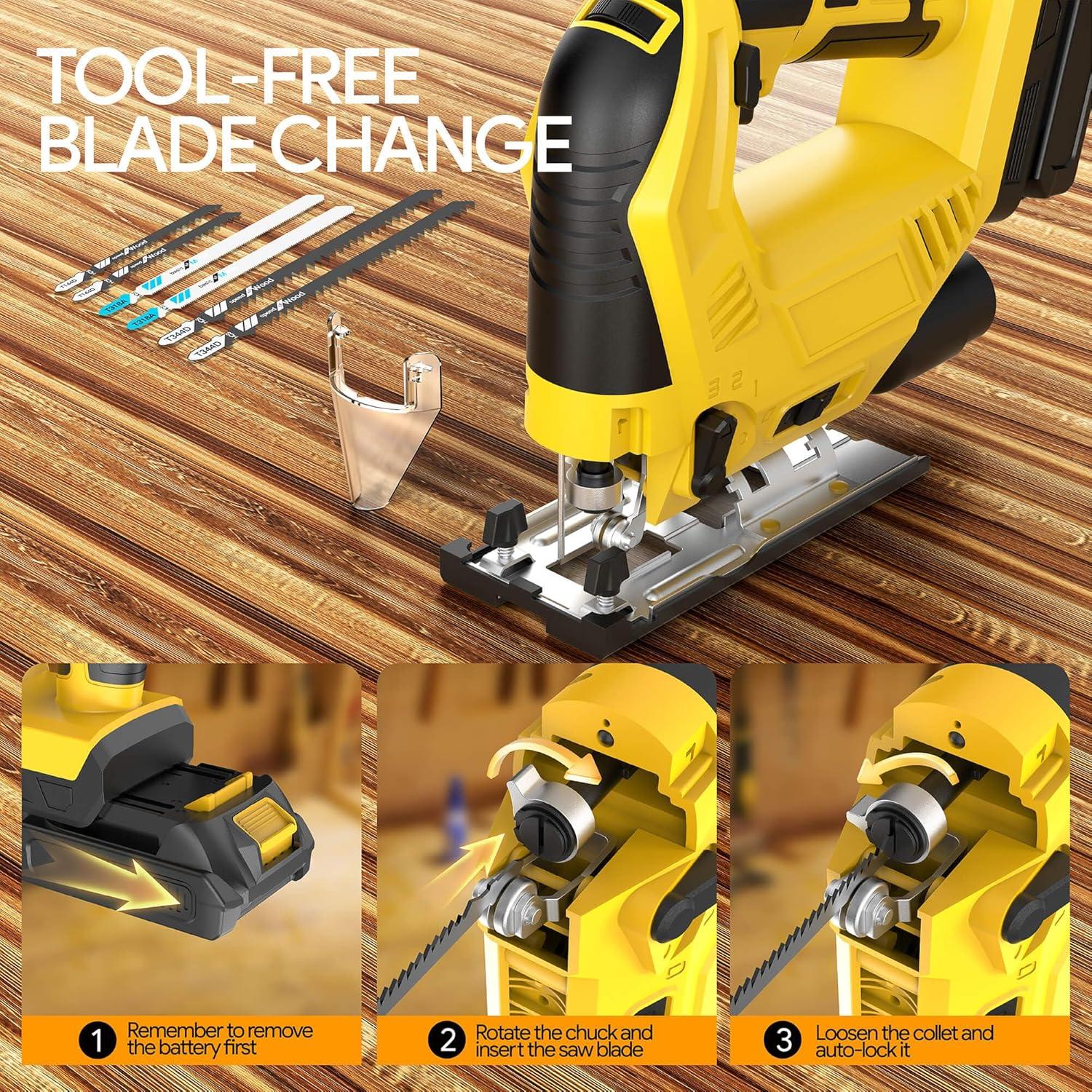 Sierra de calar inalámbrica Bandeiman 20V Max sin batería