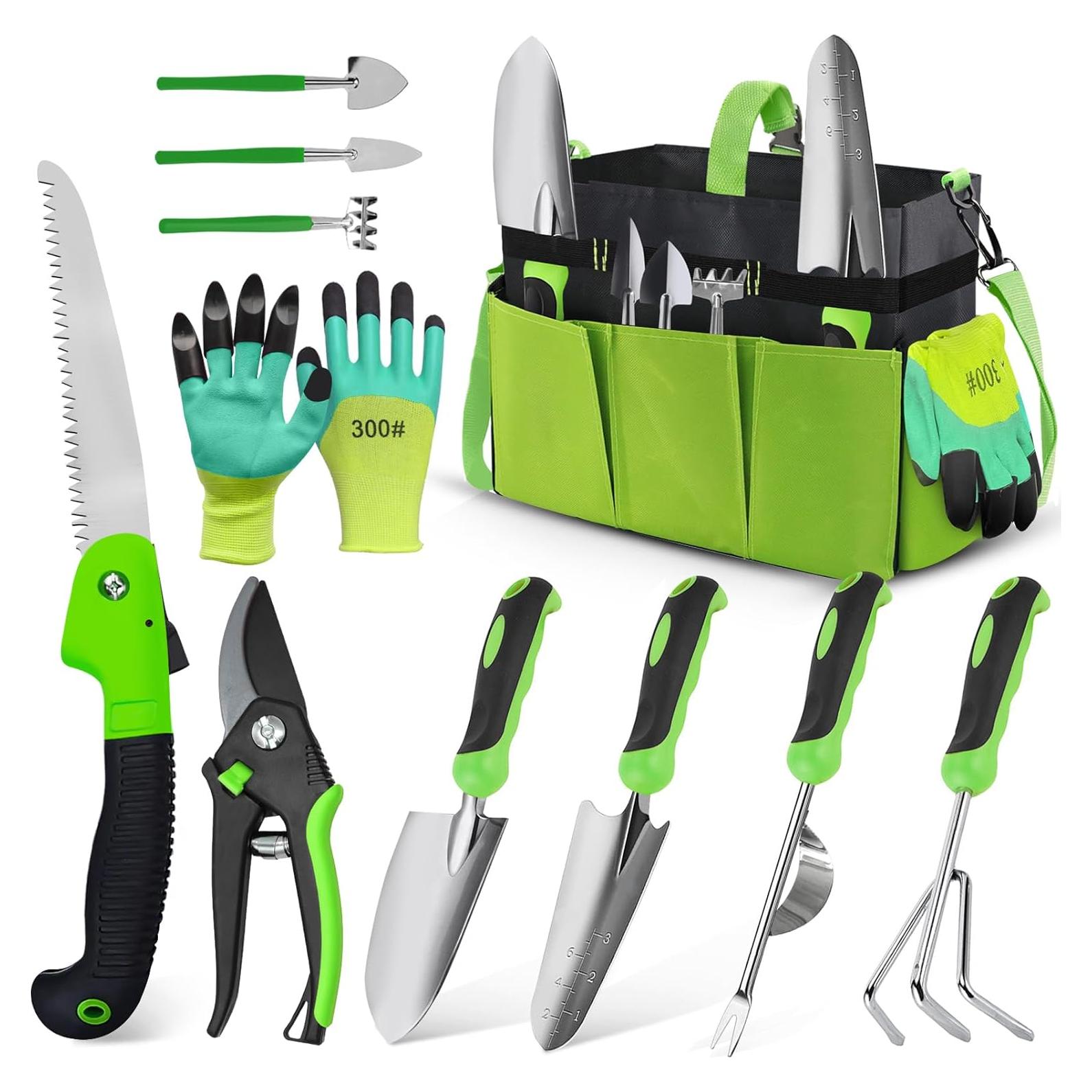 Juego de Herramientas de Jardín YZNlife 11 Piezas con Bolsa