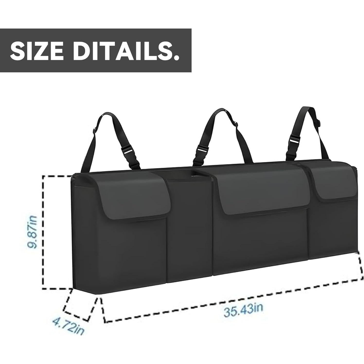 Organizador de Maletero de Coche Honibaoto Negro 90x25cm Impermeable