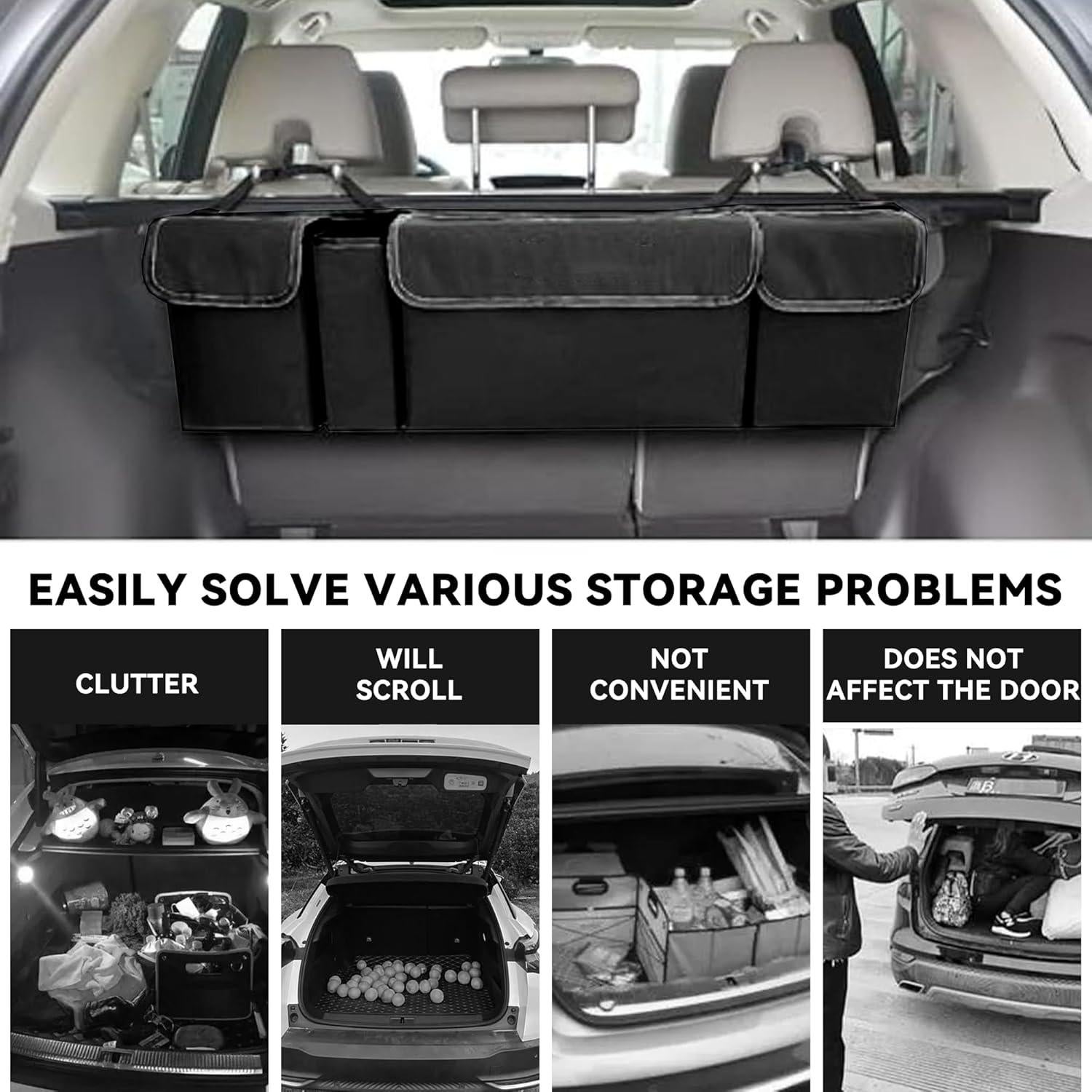 Organizador de Maletero de Coche Honibaoto Negro 90x25cm Impermeable