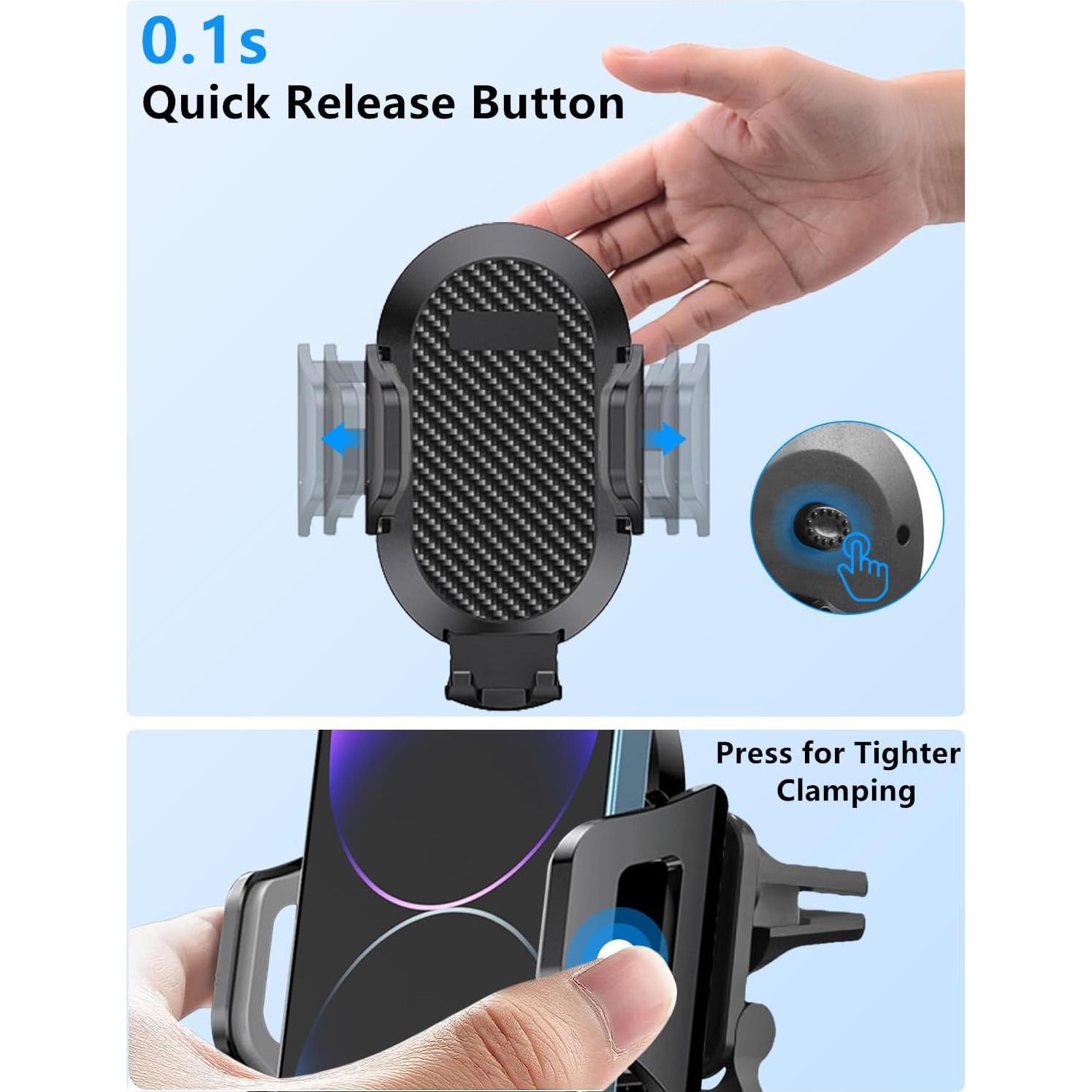 Soporte para teléfono de coche 3 en 1 Hunan C07A-L con cargador 60W