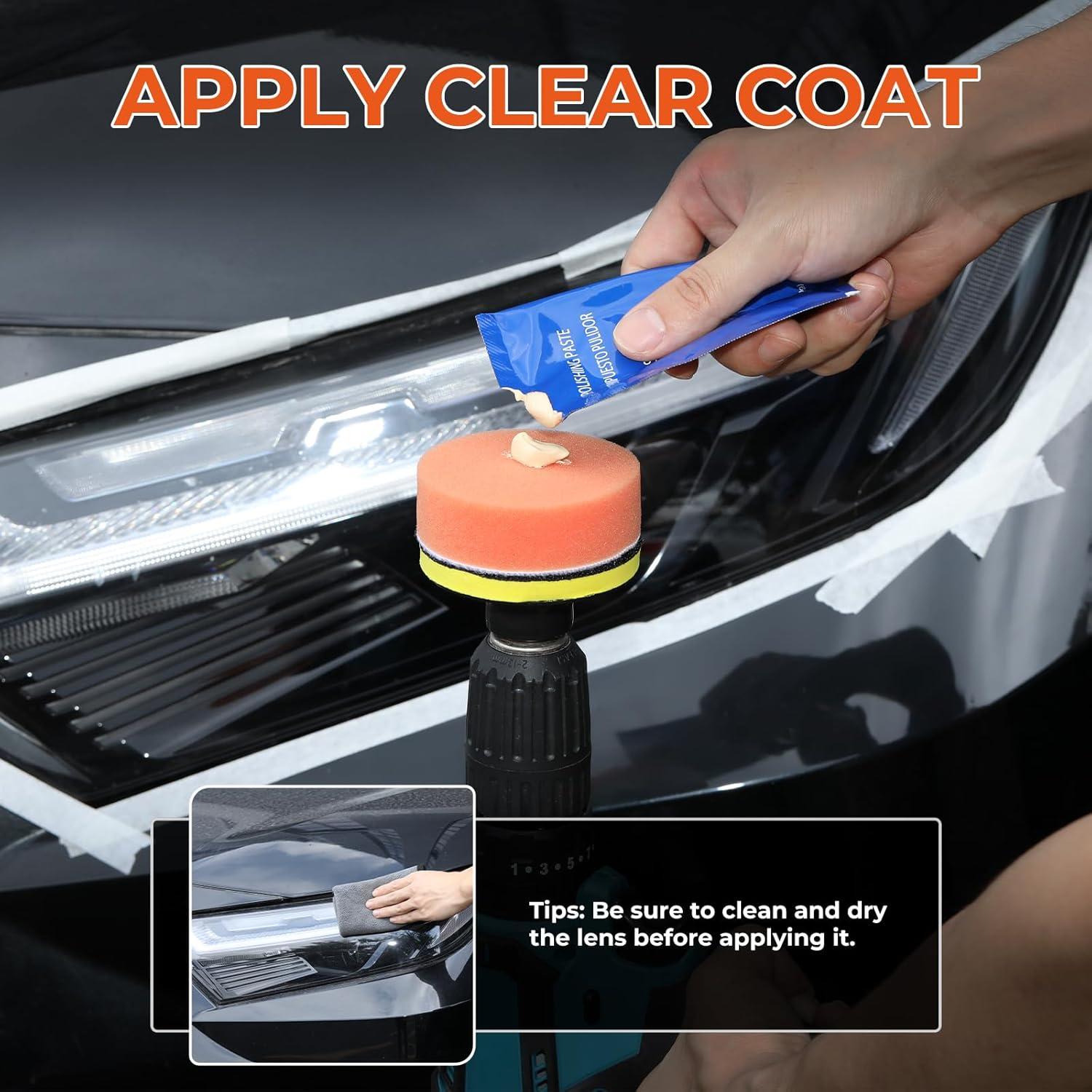 Kit de Restauración de Faros ISINFLASH 3 Pasos para Lentes de Coche