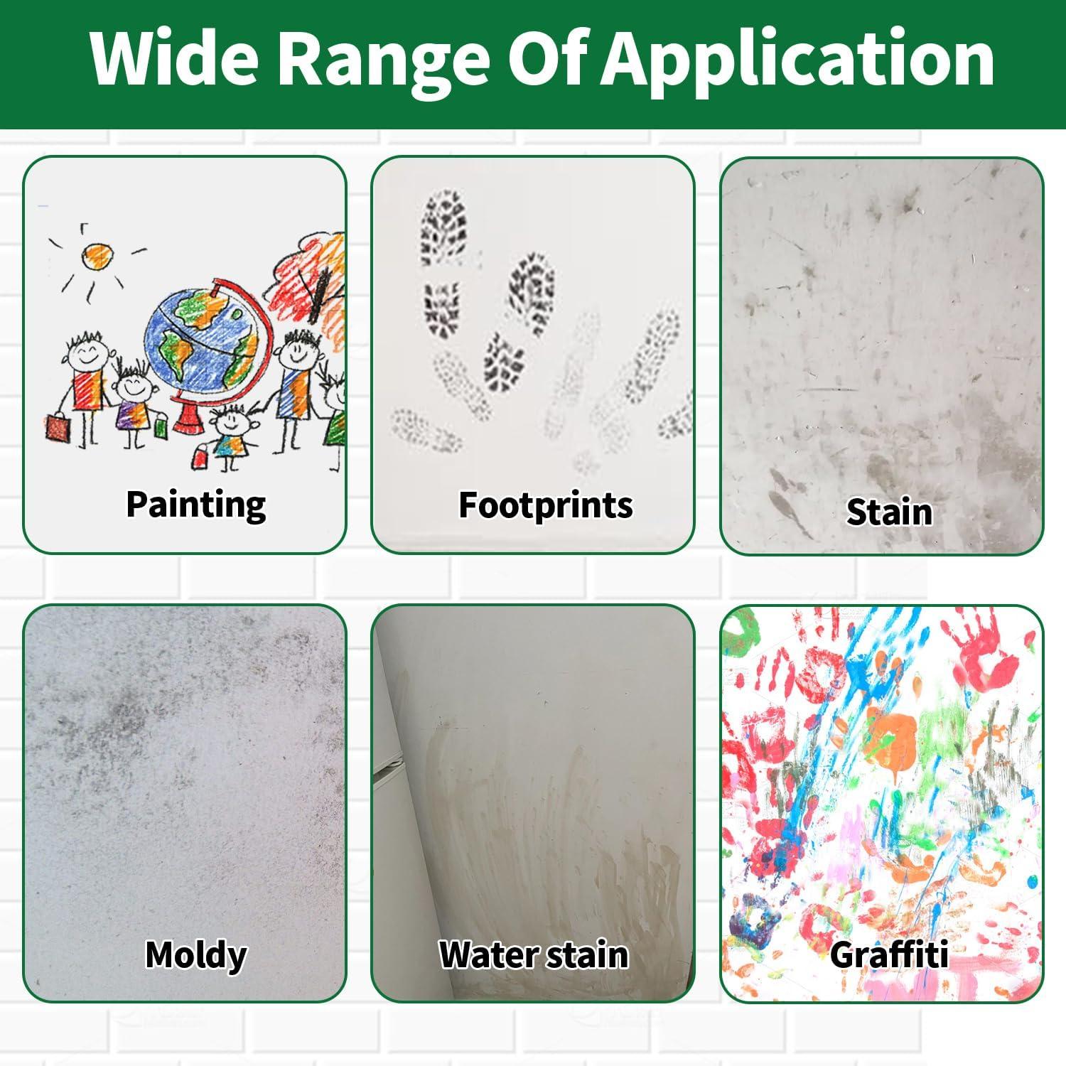 Kit de Pintura de Pared AUOMLVH 500g Blanco, Rodillo 2 en 1