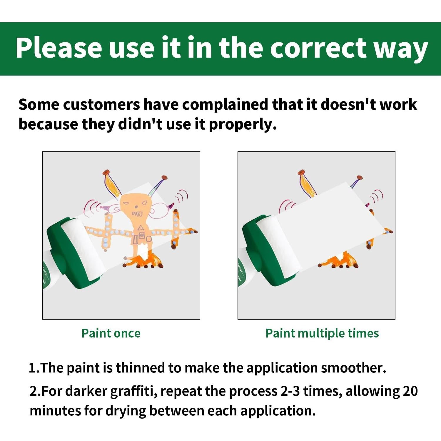 Kit de Pintura de Pared AUOMLVH 500g Blanco, Rodillo 2 en 1