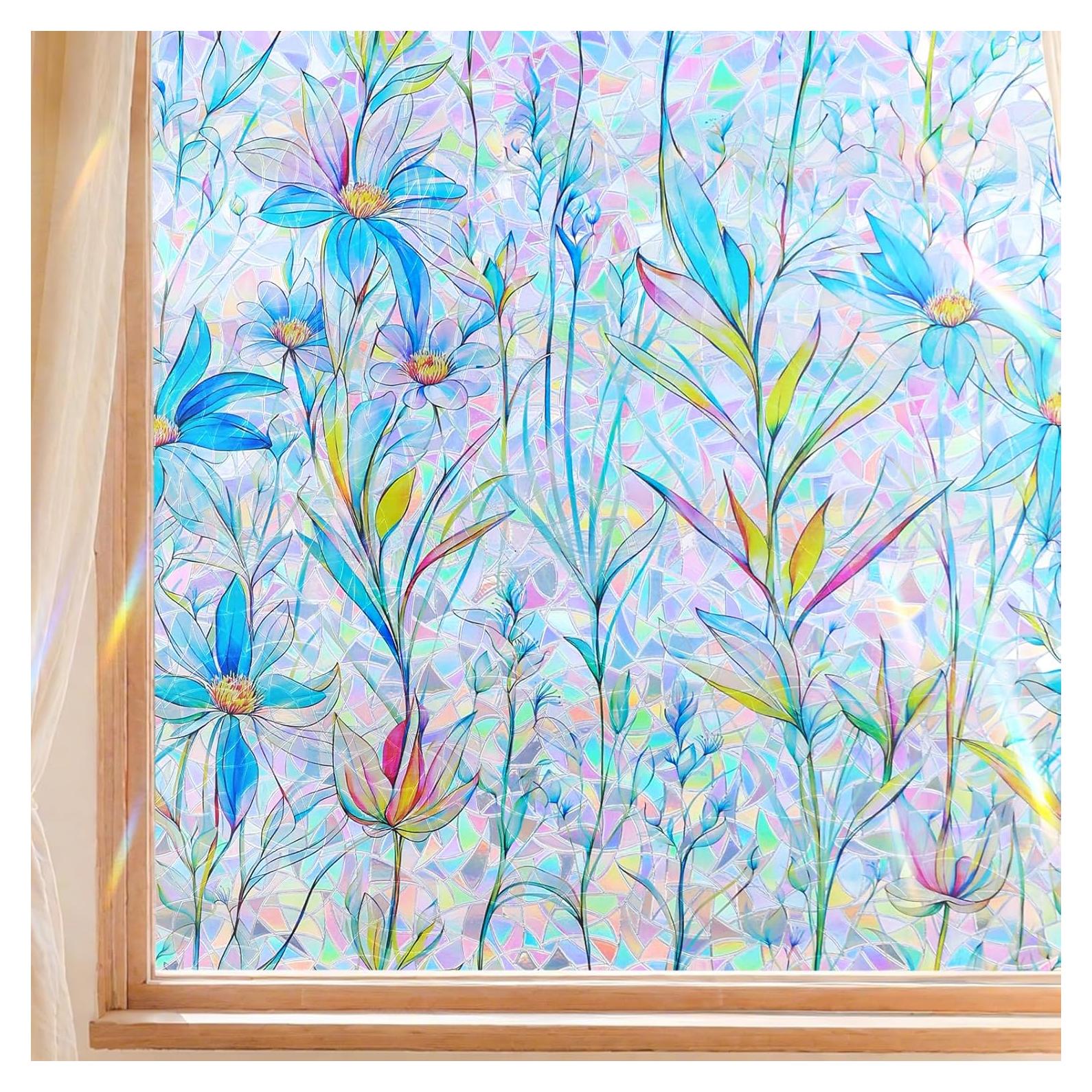 Película de Privacidad para Ventanas Finnez Loto Azul 44.5x198.1 cm