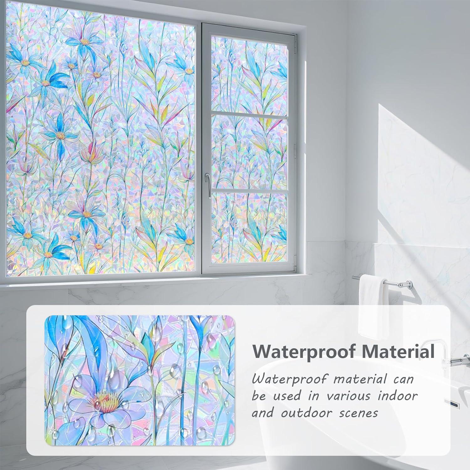 Película de Privacidad para Ventanas Finnez Loto Azul 44.5x198.1 cm