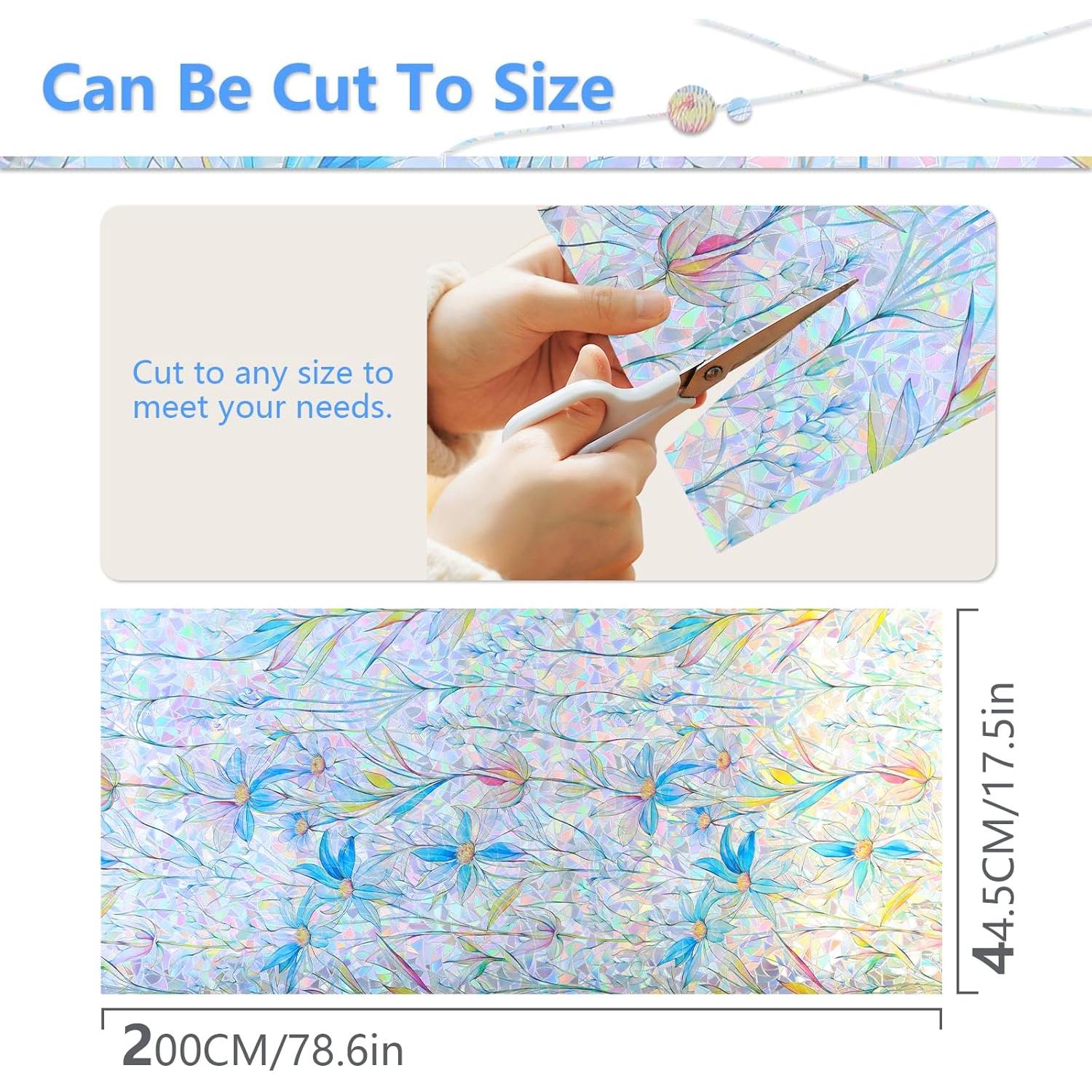 Película de Privacidad para Ventanas Finnez Loto Azul 44.5x198.1 cm