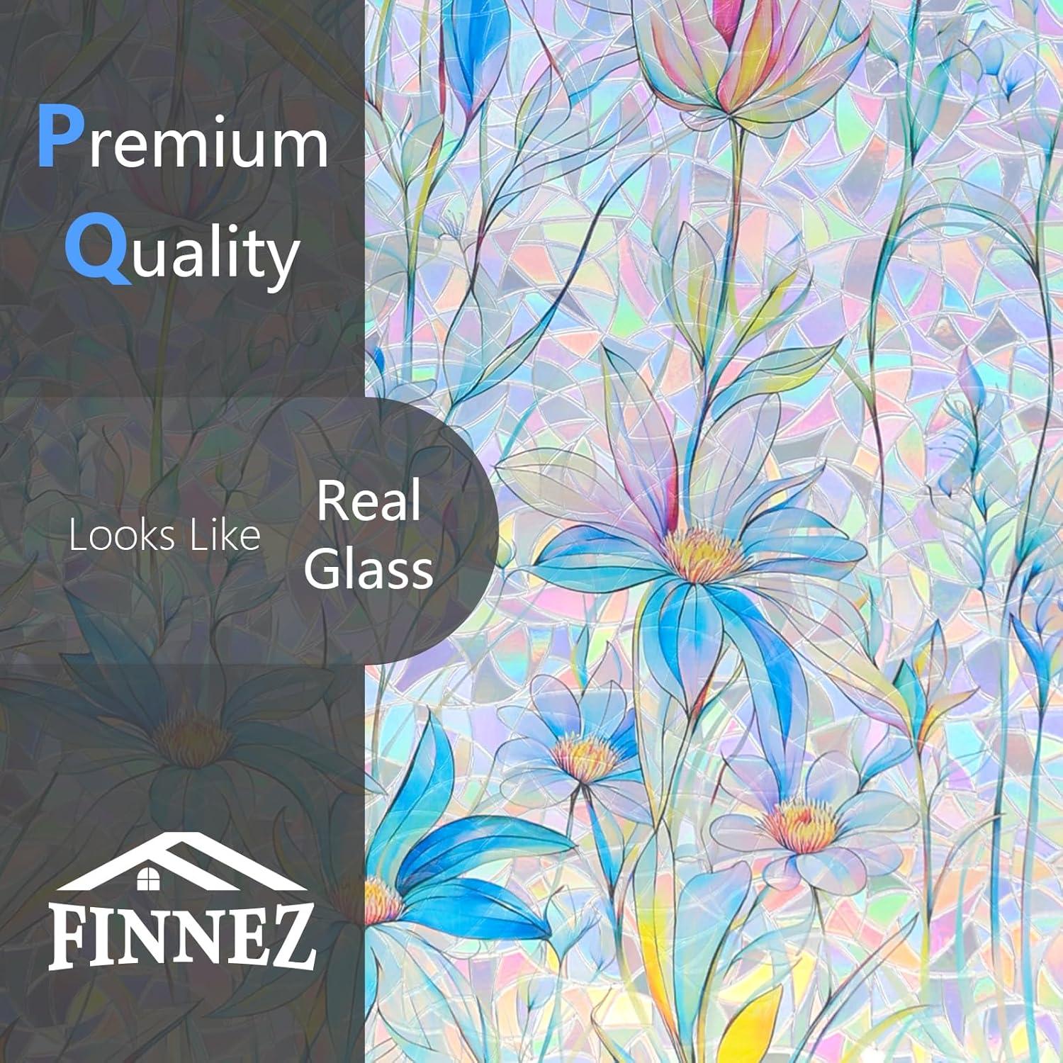 Película de Privacidad para Ventanas Finnez Loto Azul 44.5x198.1 cm