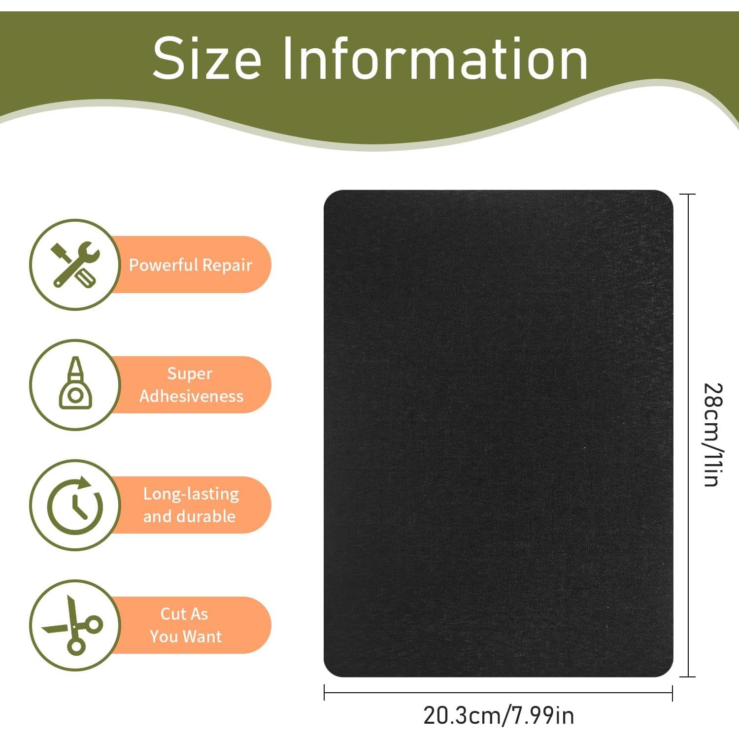 Parches de Tela de Lino Autoadhesivos CLINTT 20x28 cm Negro