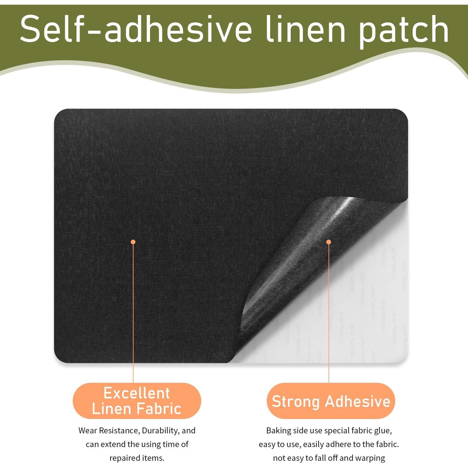 Parches de Tela de Lino Autoadhesivos CLINTT 20x28 cm Negro