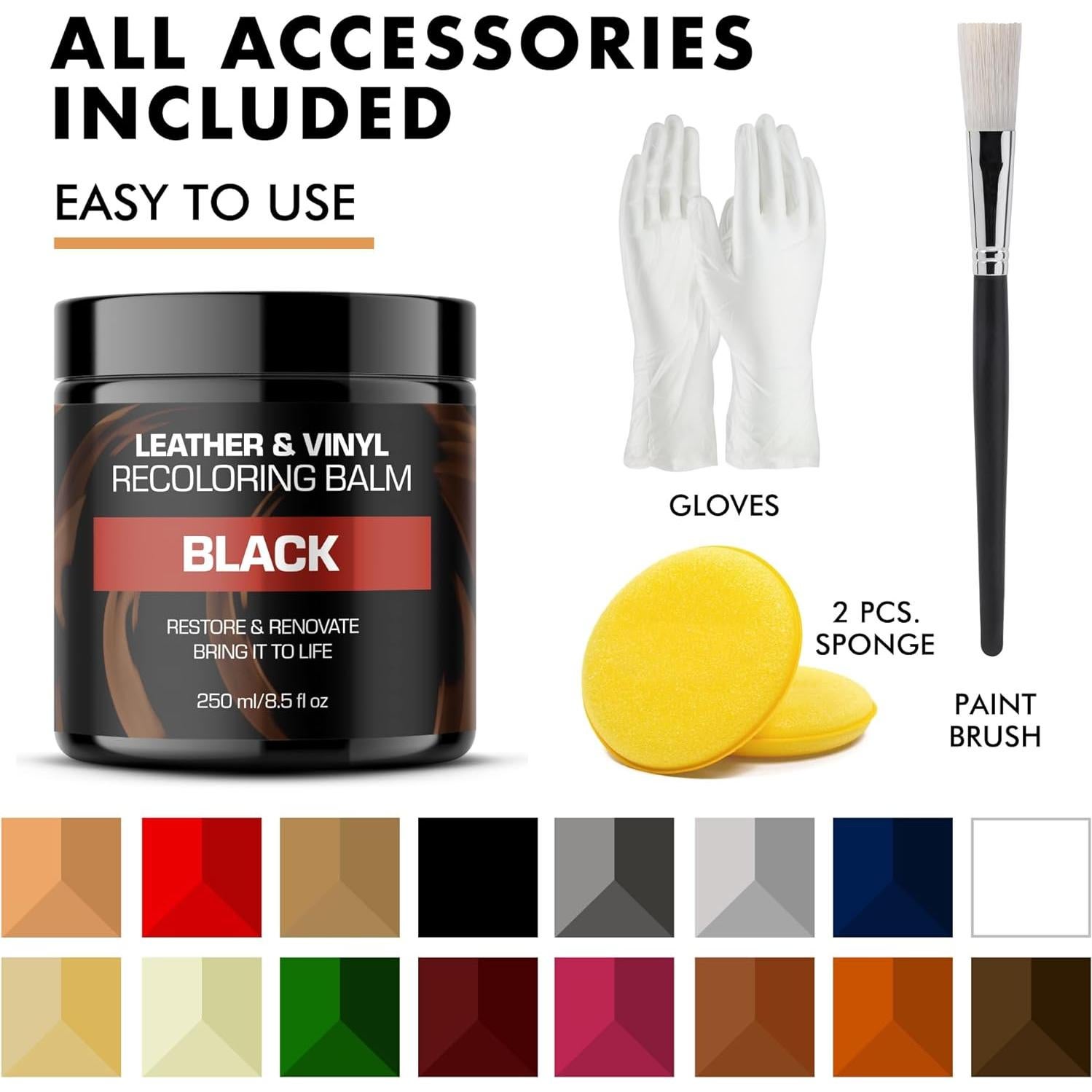 Bálsamo de Recoloración de Cuero FORTIVO Negro 166g