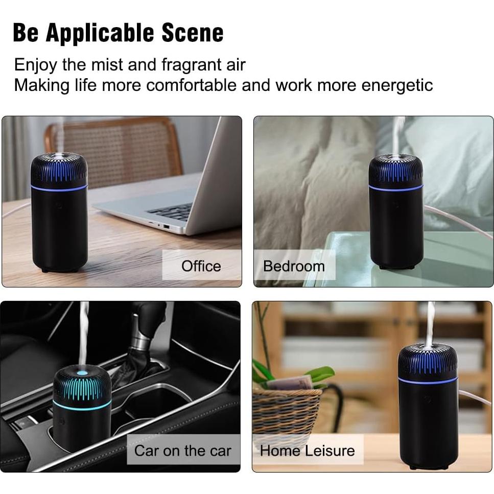 Difusor de Aroma Unee para Auto 100ml USB Humidificador Negro
