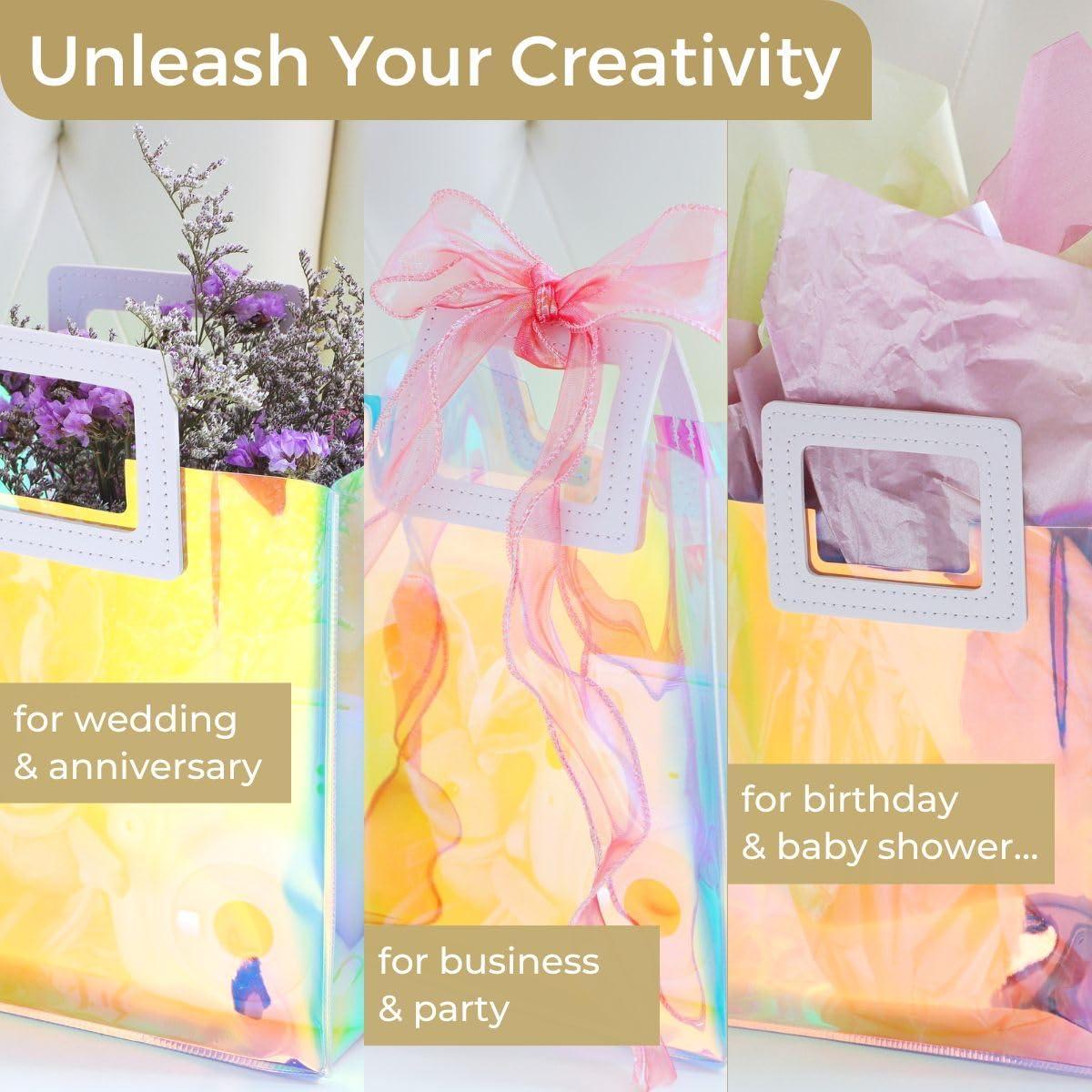 Bolsa de Regalo Grande Holográfica VUOJUR 32.5x29.5x14.5cm Iridiscente