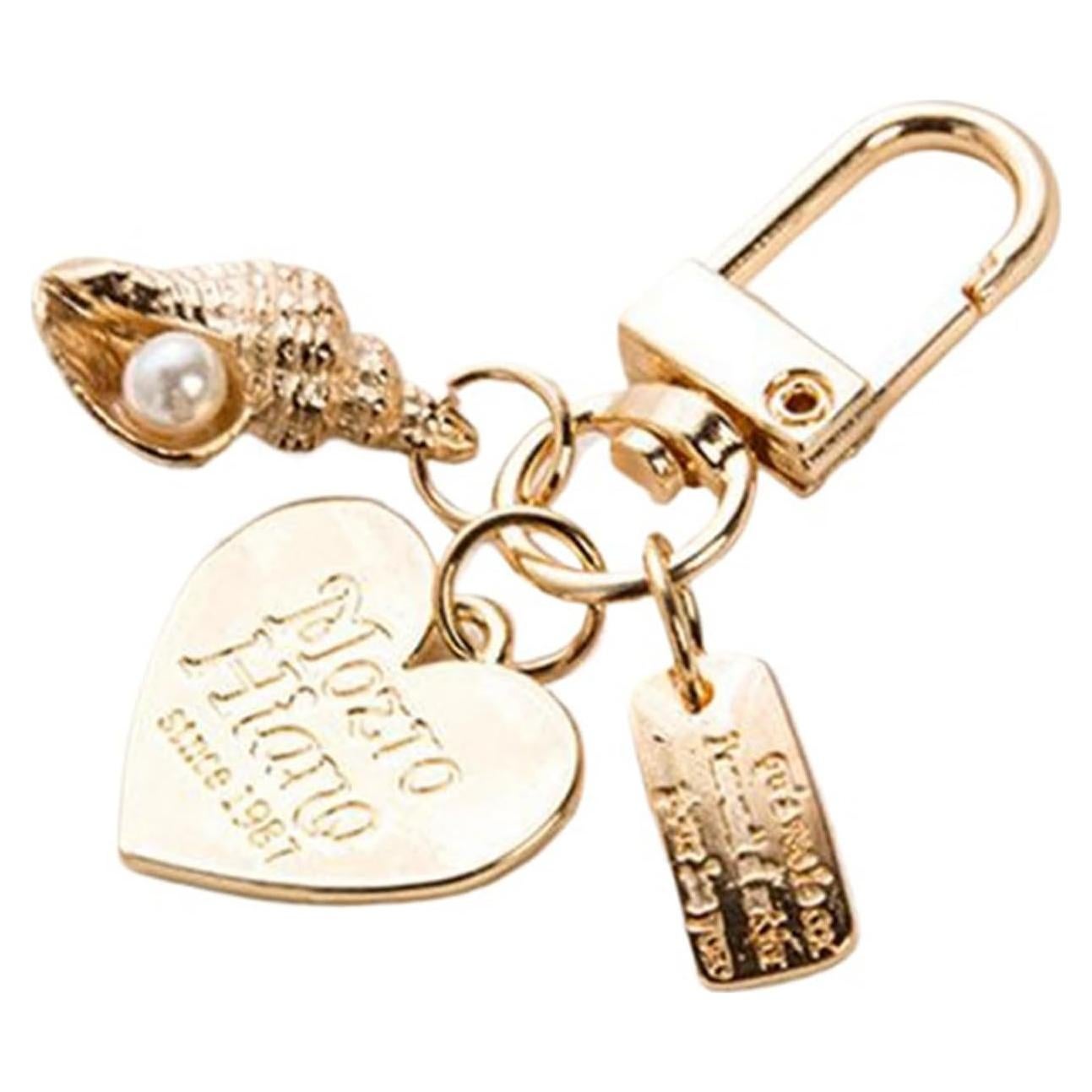 Llavero de Concha de Perla Acero Inoxidable para Mujeres