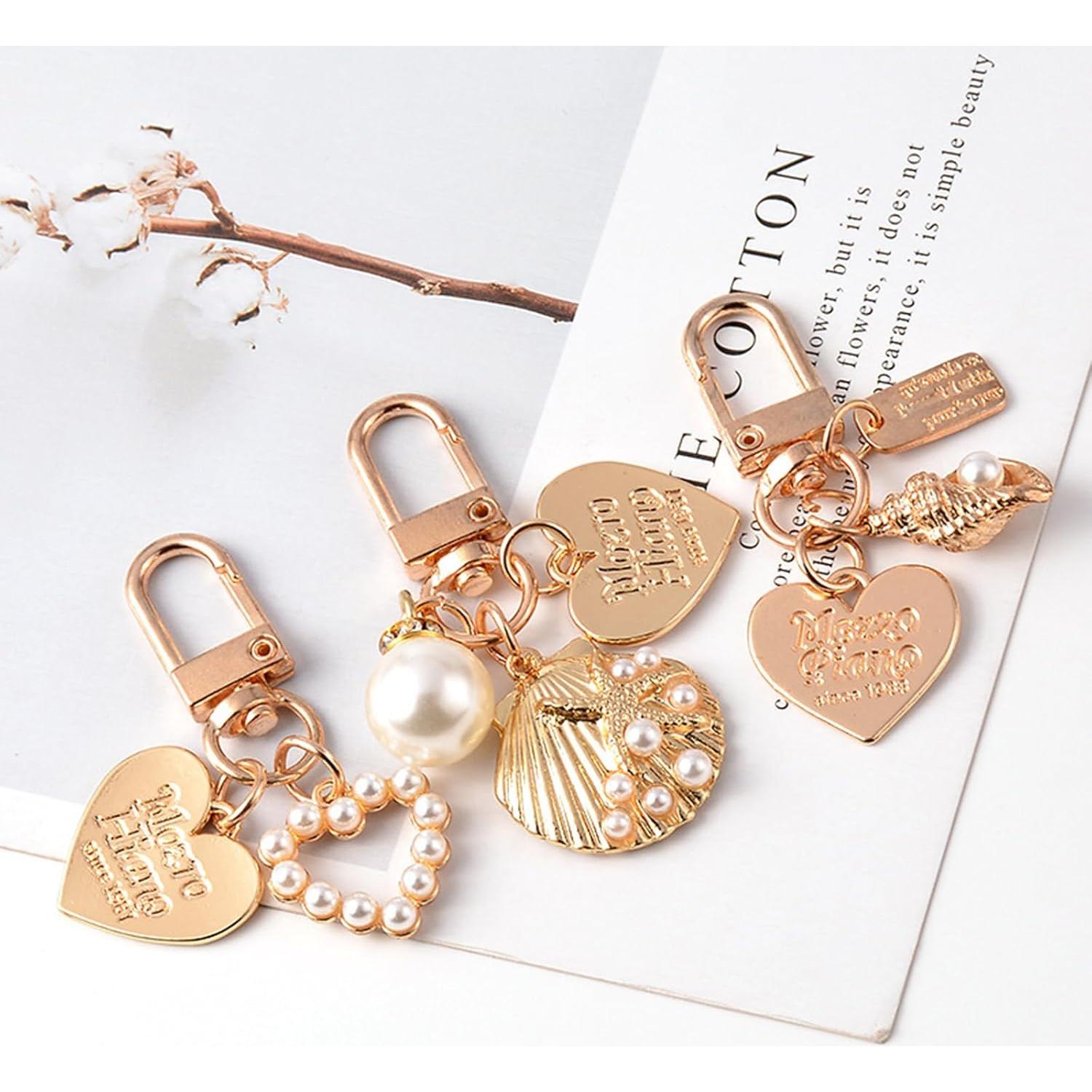 Llavero de Concha de Perla Acero Inoxidable para Mujeres