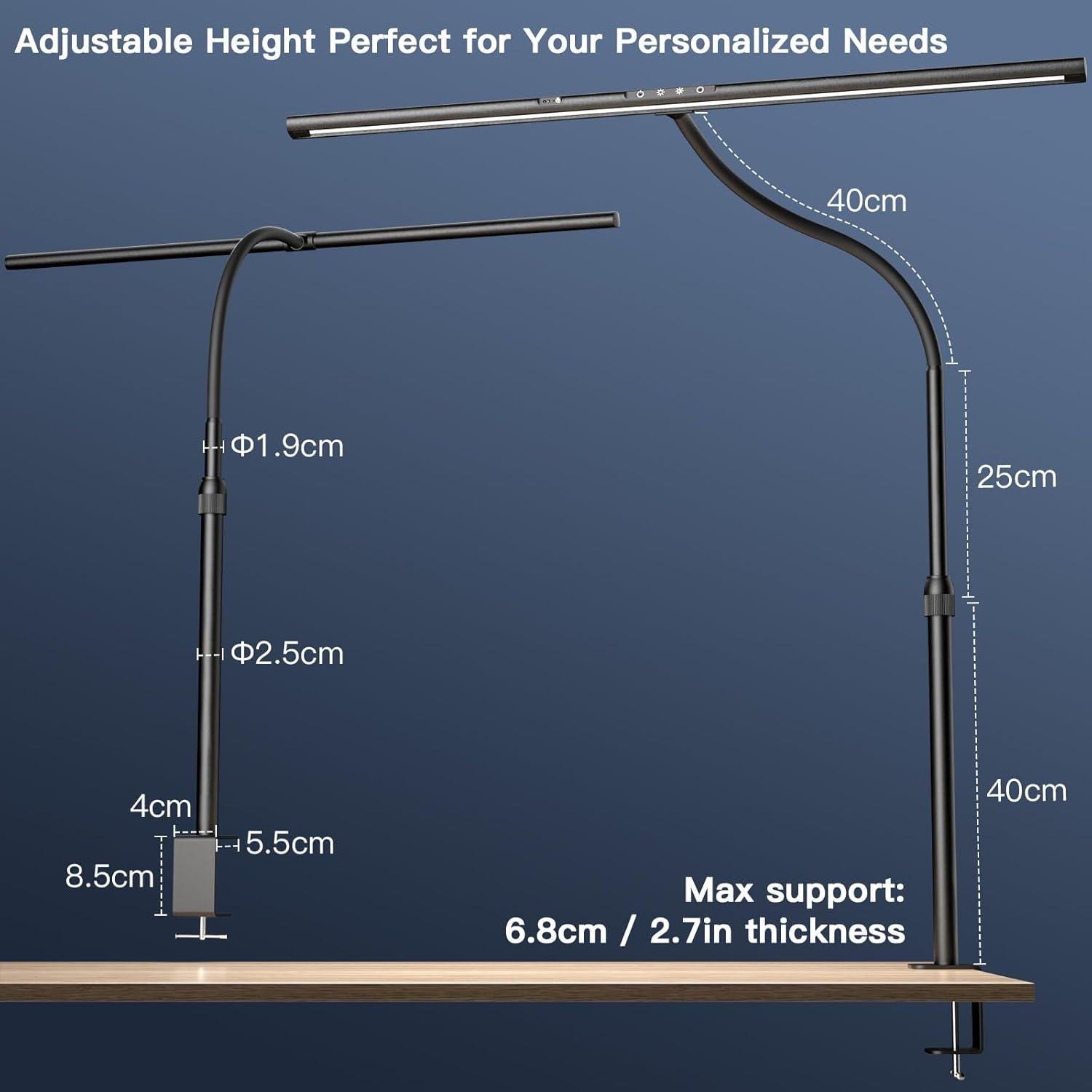 Lámpara de Escritorio EYOCEAN 80 cm 24W Regulable con Sensor