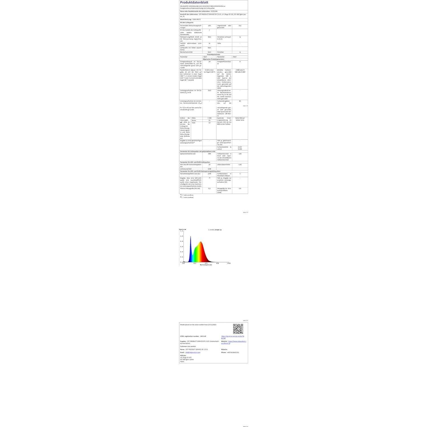 Lámpara de Escritorio EYOCEAN 80 cm 24W Regulable con Sensor