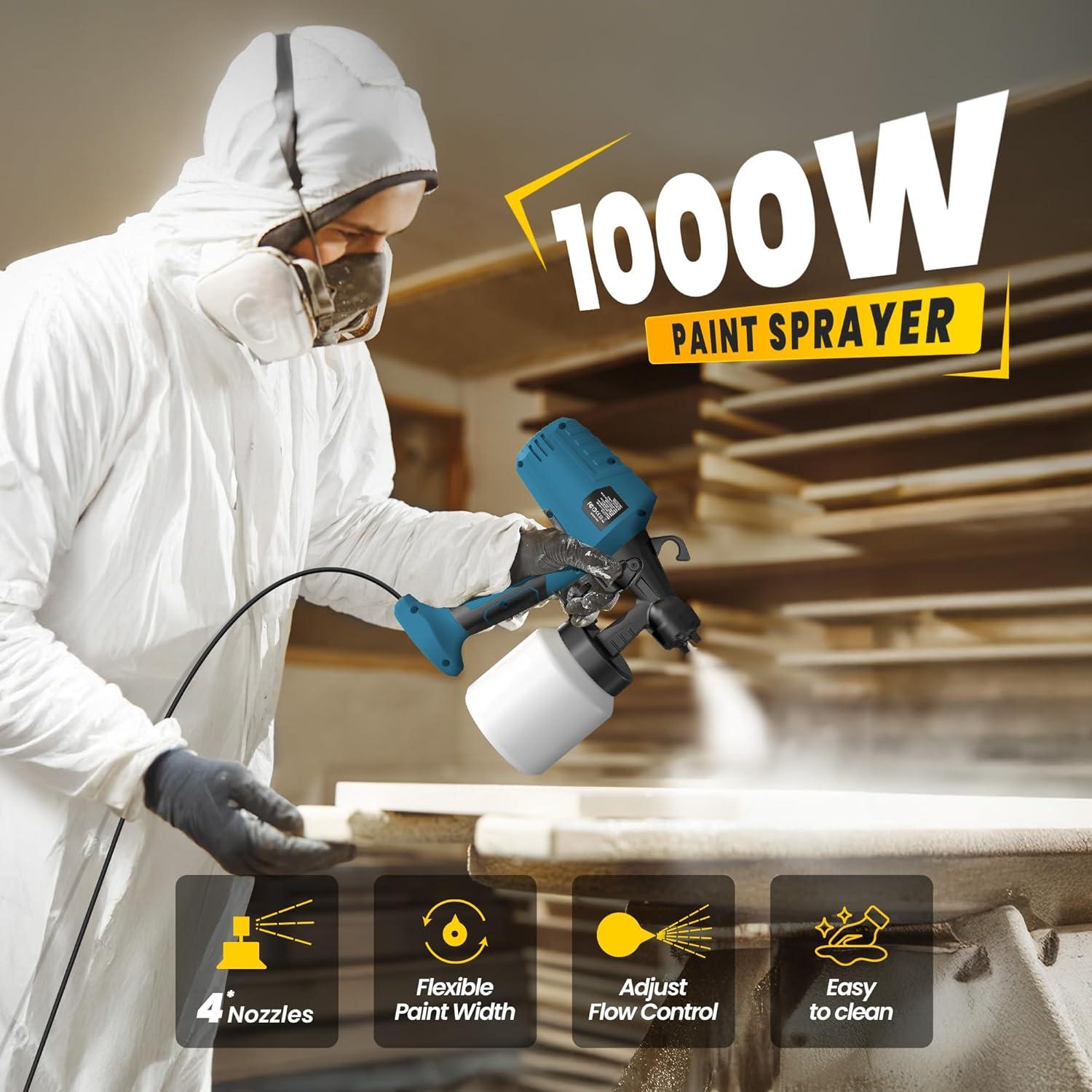 Pulverizador de pintura ZippyZebra 1000ml 1000W HVLP Azul