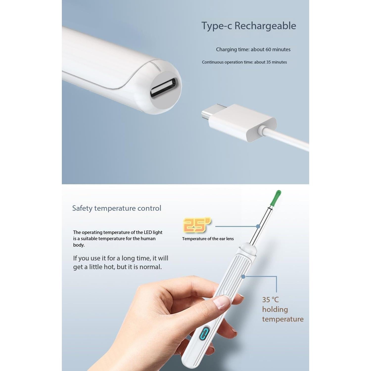 Limpiador de Oído Mahousky X6 con Cámara y Luz LED