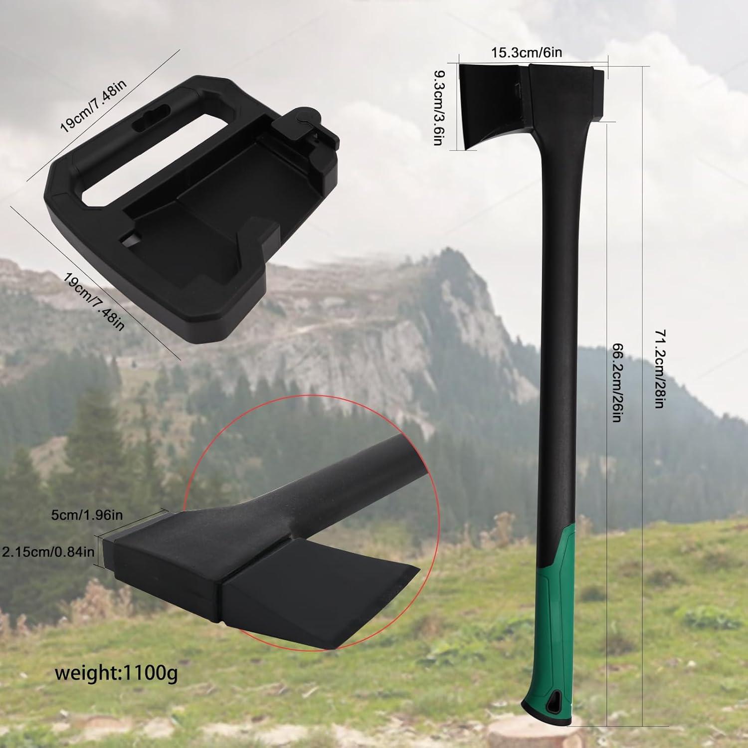 Hacha de Camping CHI SHANG 71 cm Verde, Acero Inoxidable