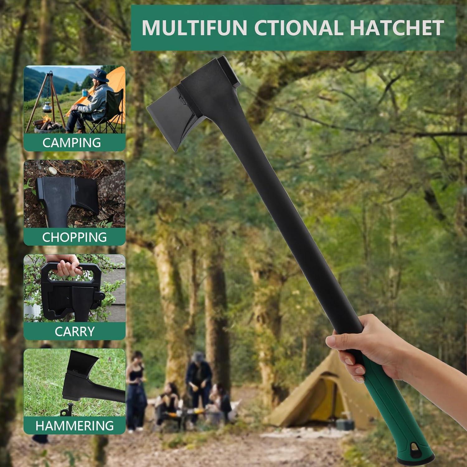 Hacha de Camping CHI SHANG 71 cm Verde, Acero Inoxidable