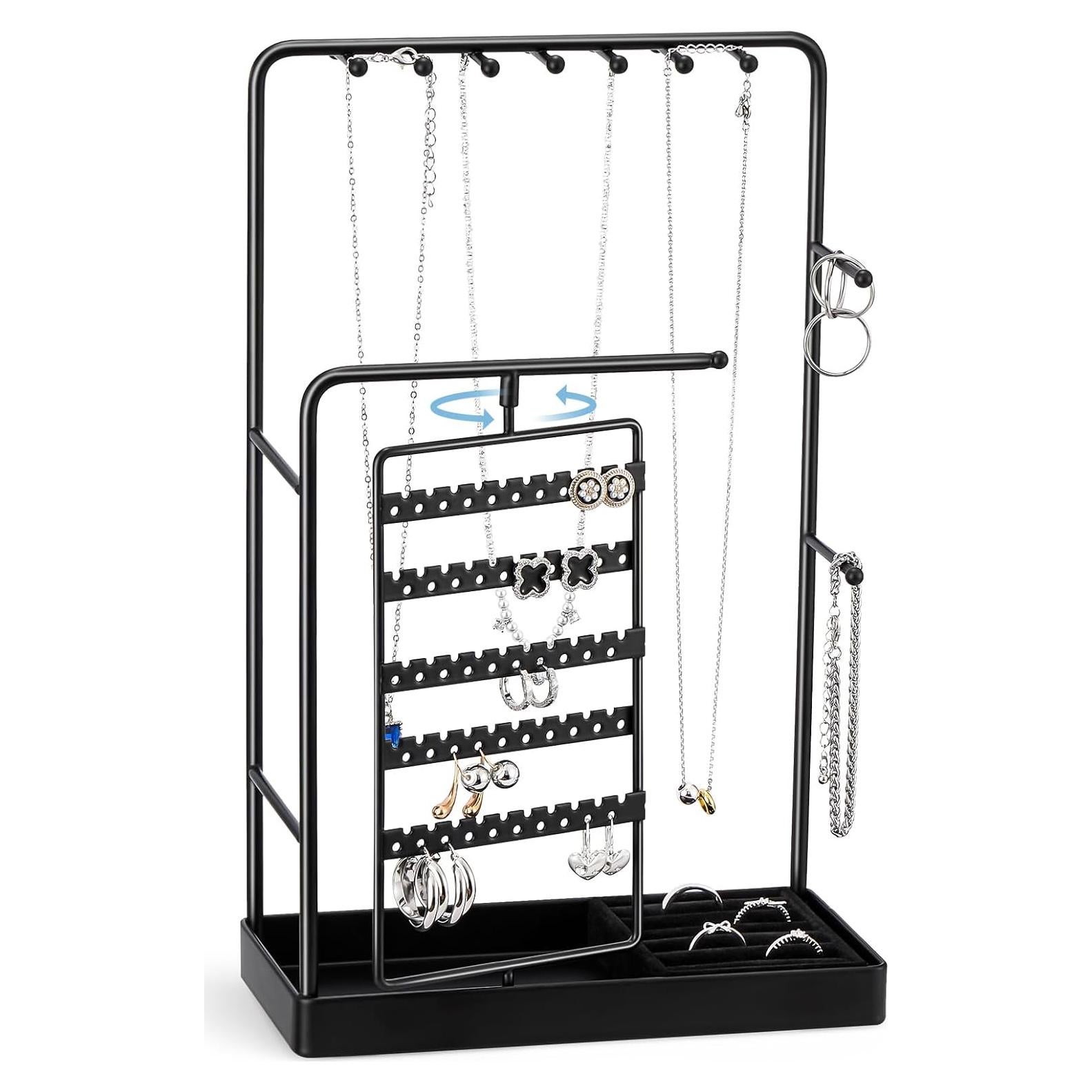 Soporte de Joyería ProCase Negro con Bandeja de Anillos