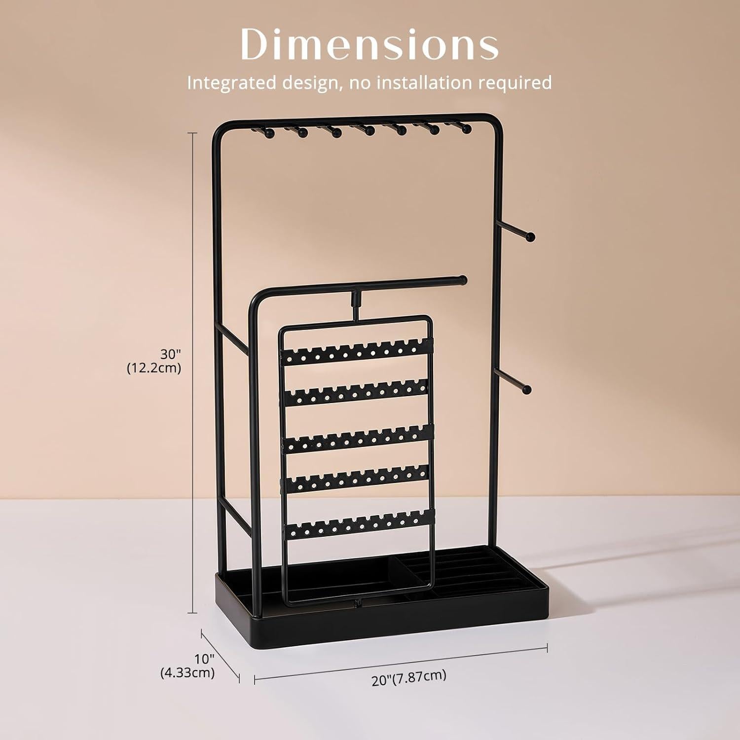 Soporte de Joyería ProCase Negro con Bandeja de Anillos