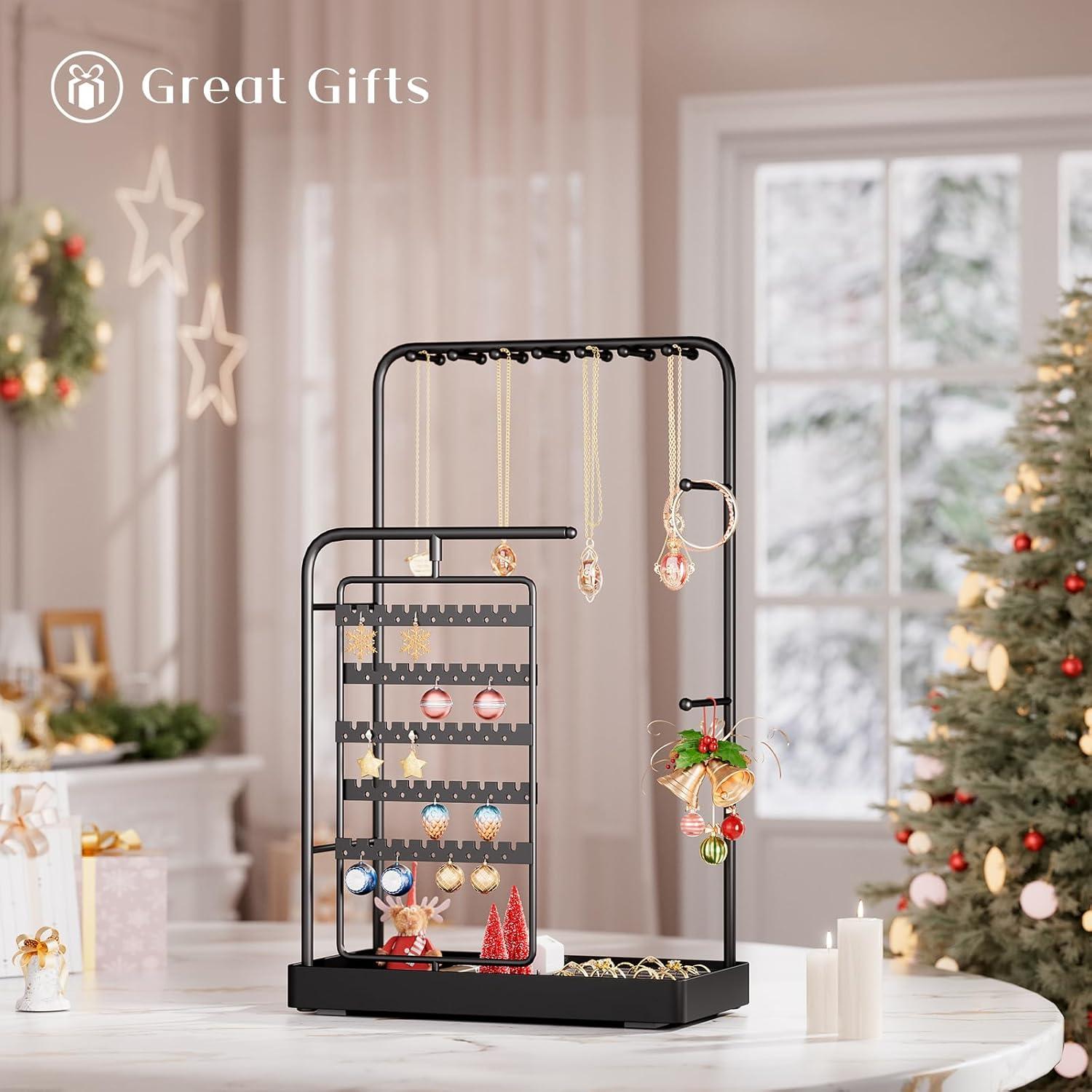 Soporte de Joyería ProCase Negro con Bandeja de Anillos