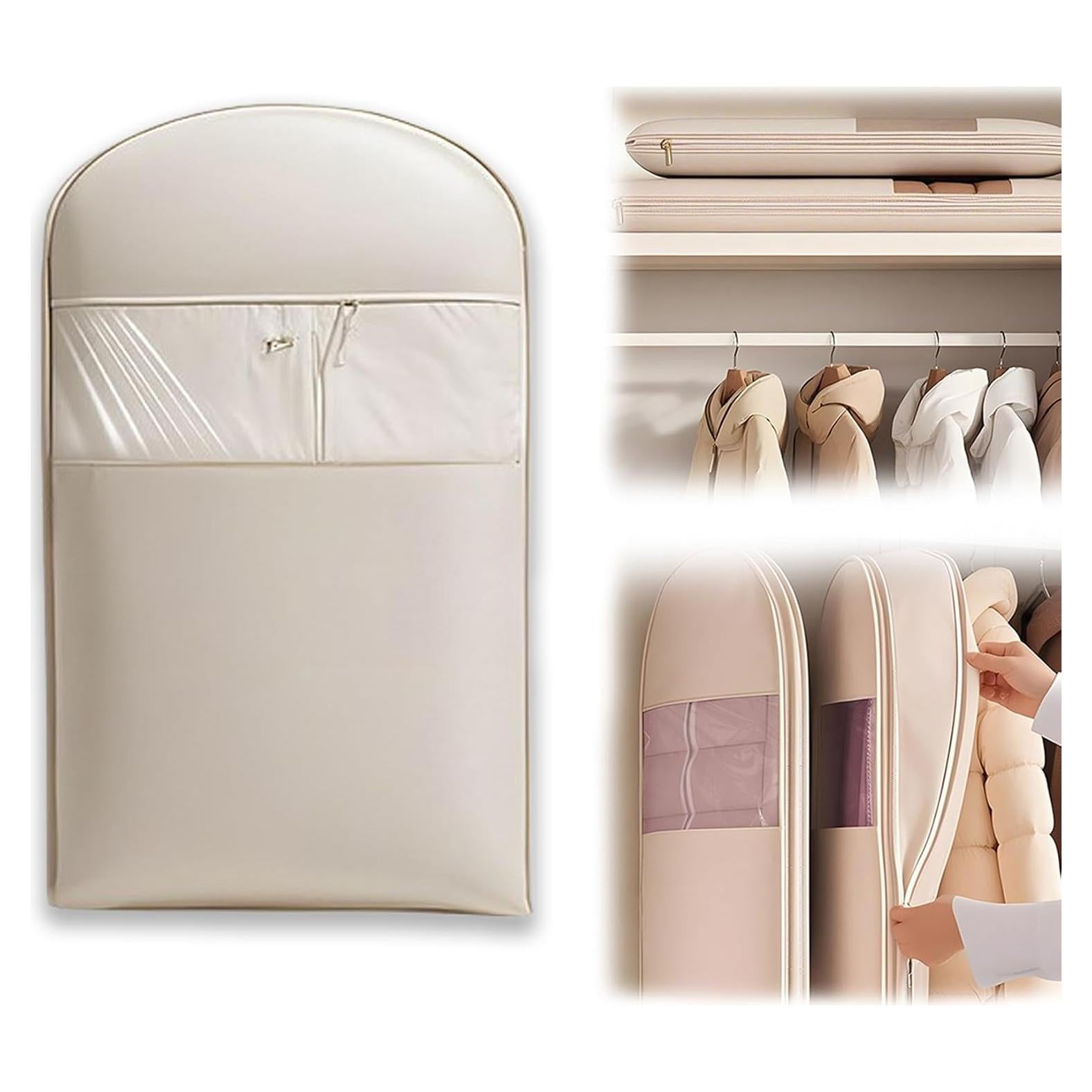 Bolsa de Ropa Colgante CDFUMY Beige M 90x58x15 cm Compresión