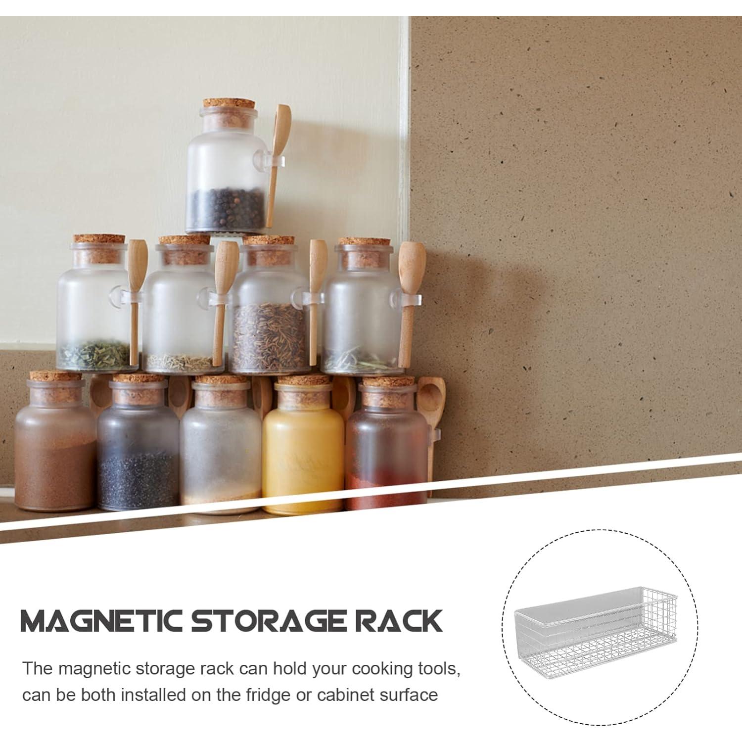 Cesta de Almacenamiento Magnética OUNONA 24.5x10x8 cm Blanca