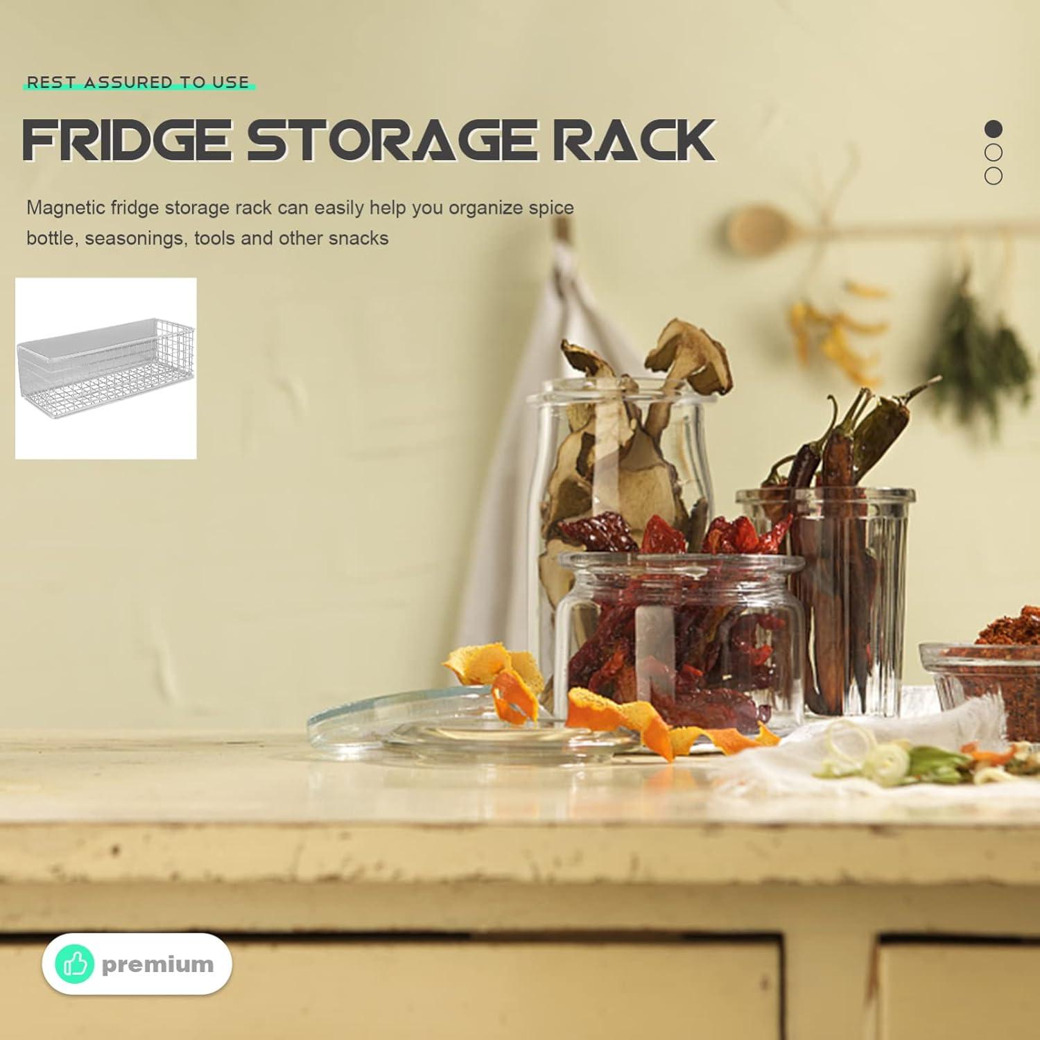 Cesta de Almacenamiento Magnética OUNONA 24.5x10x8 cm Blanca