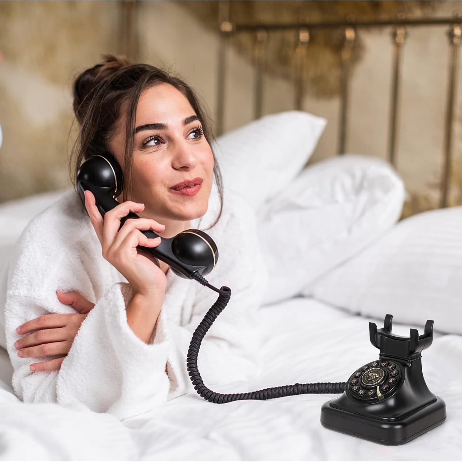 Teléfono de Línea Fija Retro Sentno MH1960 Negro Vintage