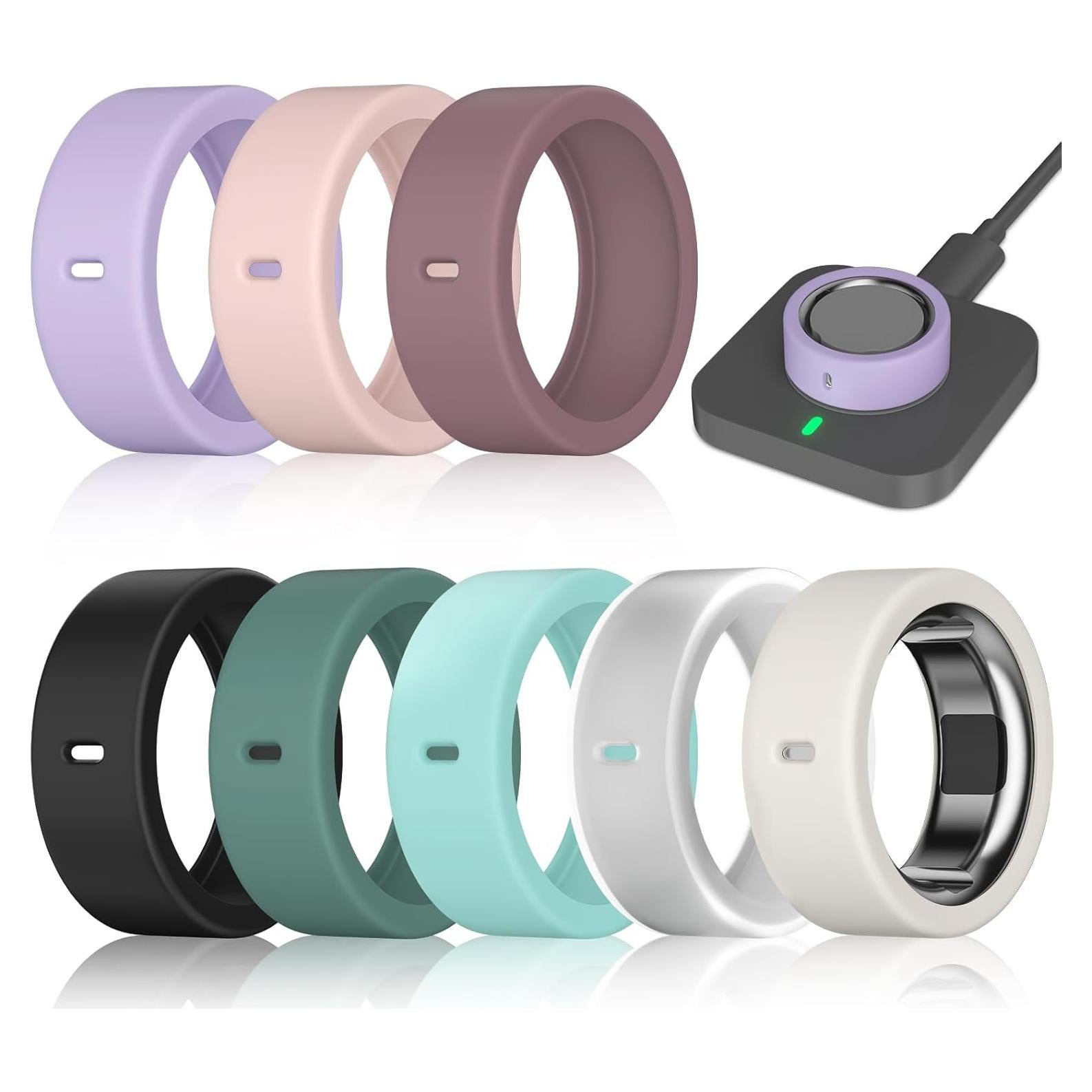 Paquete de 8 Cubiertas de Silicona para Oura Ring Gen 3/4