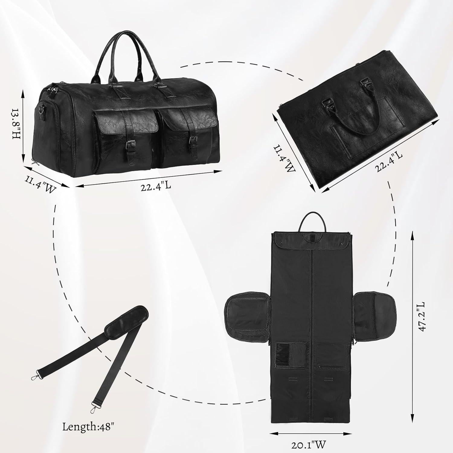 Bolsa de Ropa Convertible L-ife 2 en 1 Duffle 45L Negro
