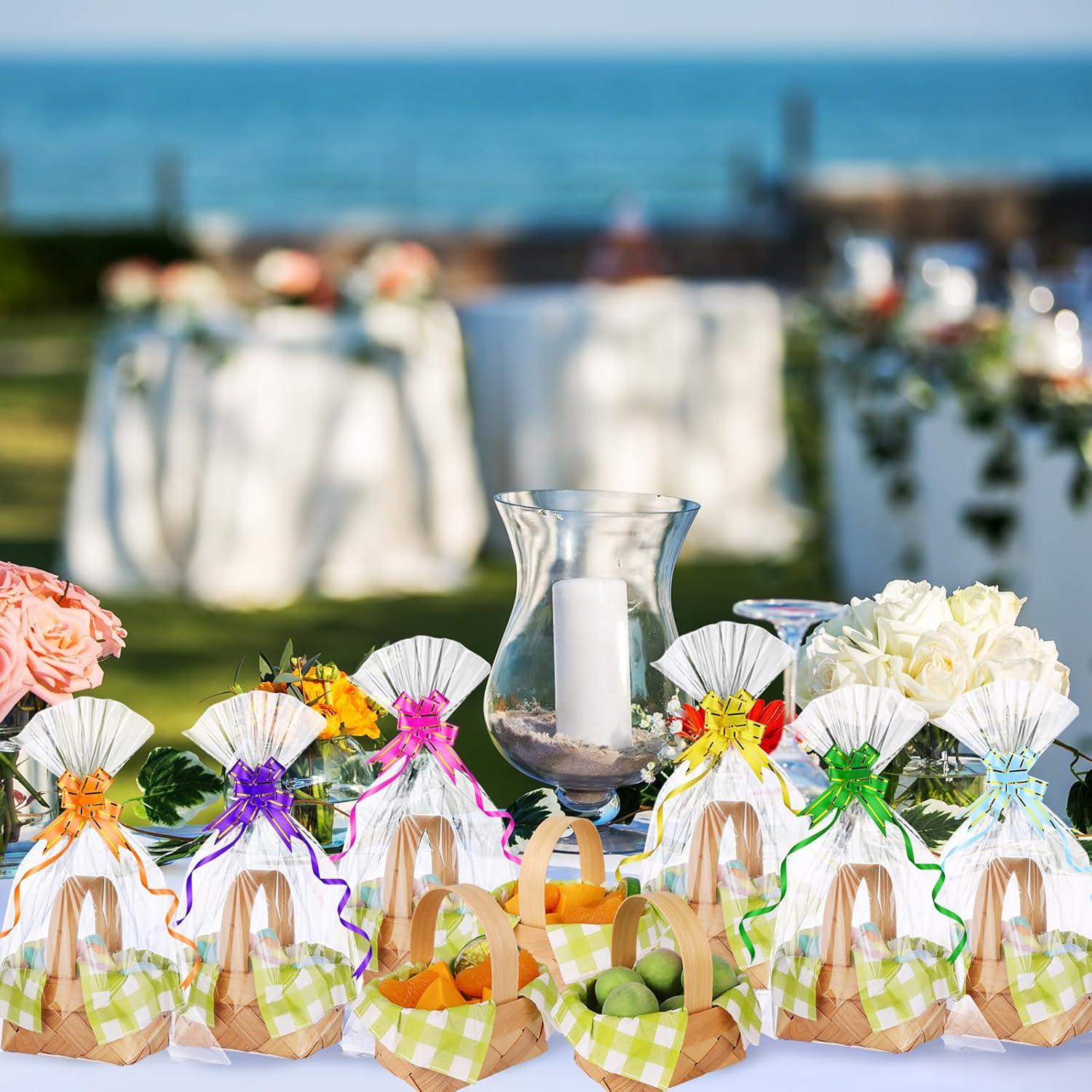 Set de 24 Mini Cestas de Madera con Servilletas Cuadros Verdes