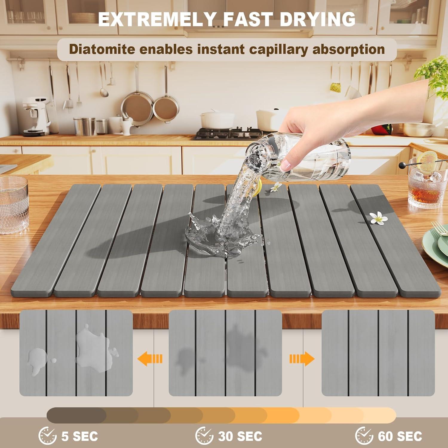 Alfombrilla de Secado de Piedra Diatomácea Dayacoco 58.4x38.9cm Gris