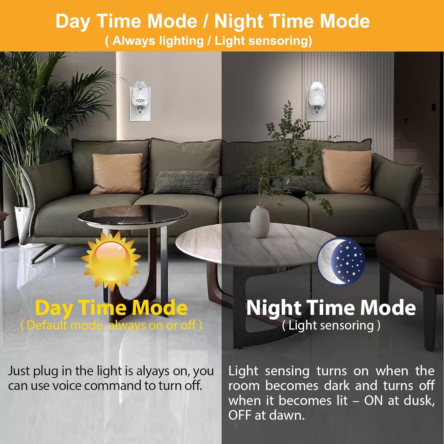 Luz Nocturna Inteligente RAVEtone Cat-201NL Regulable 2 Pzas