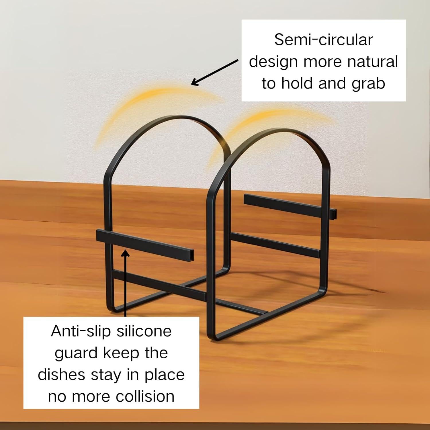 Organizador de Platos LINFIDITE 2 Piezas Metal Negro