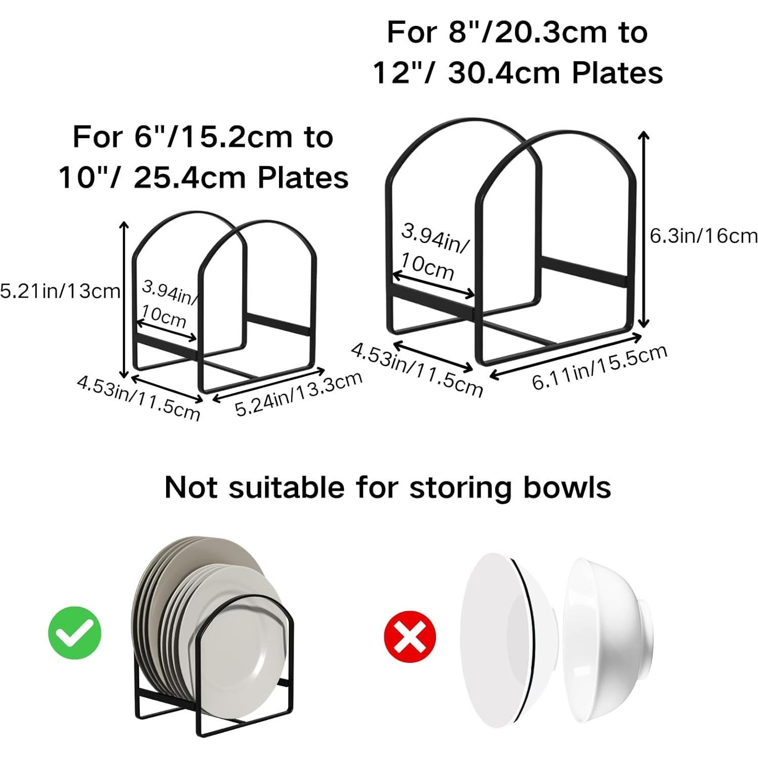 Organizador de Platos LINFIDITE 2 Piezas Metal Negro