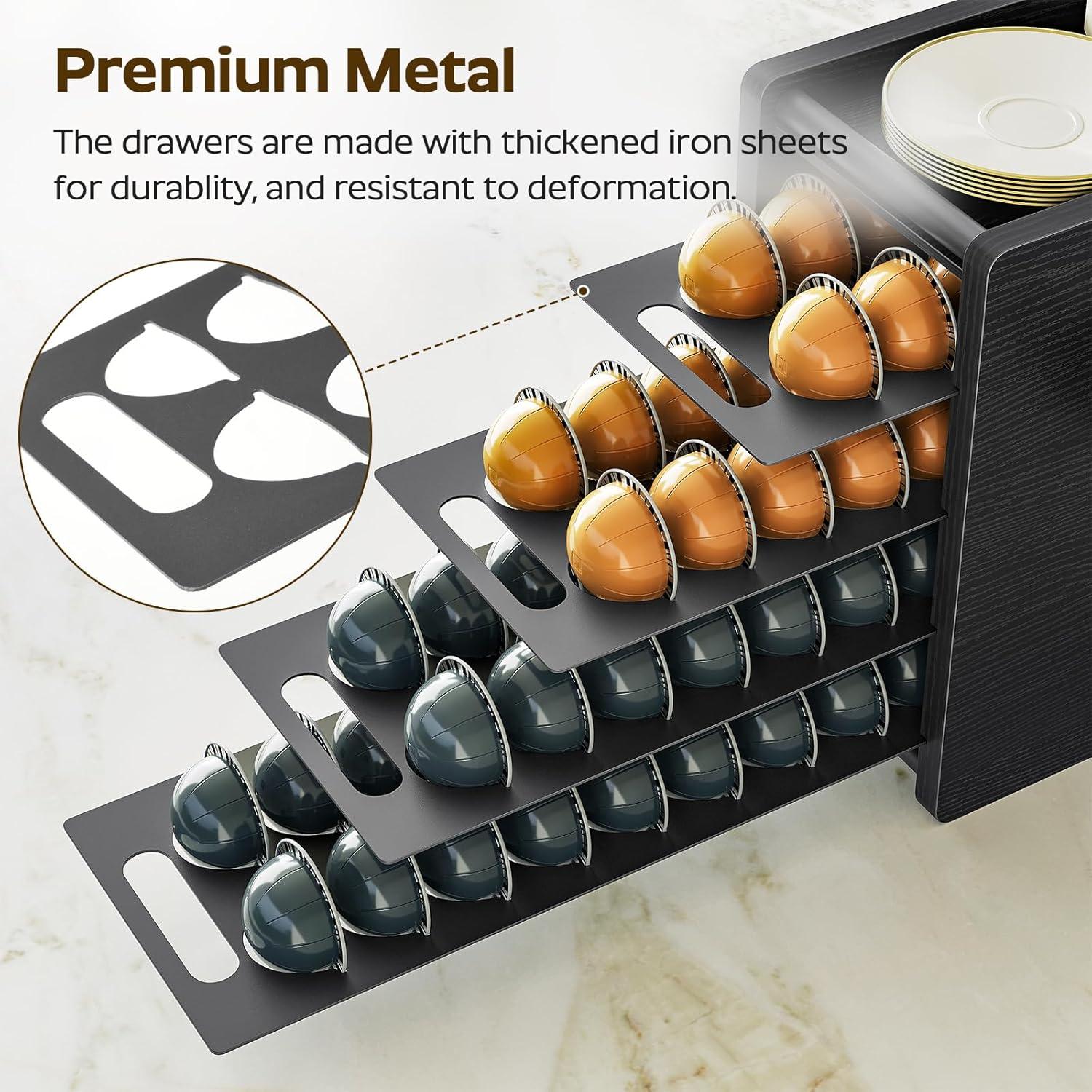 Soporte para Cajón de Cápsulas de Café YATINEY 72 Cápsulas Negro